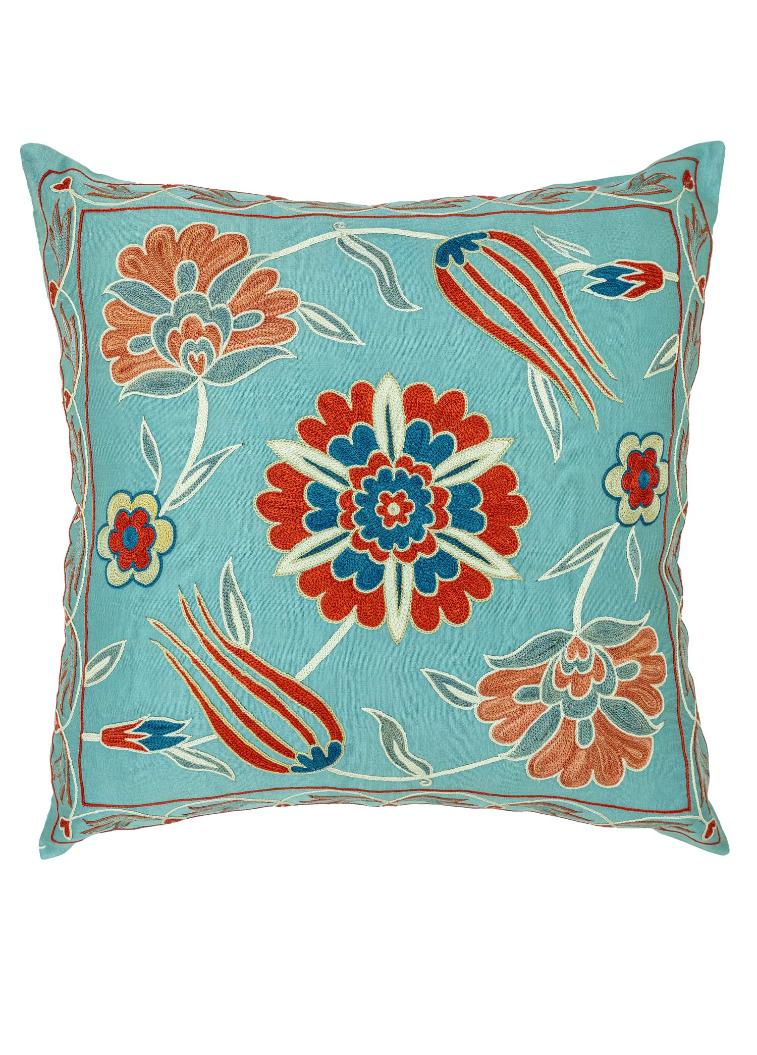 Arel Tulip Patterned Handmade Cushion 50x50 cm