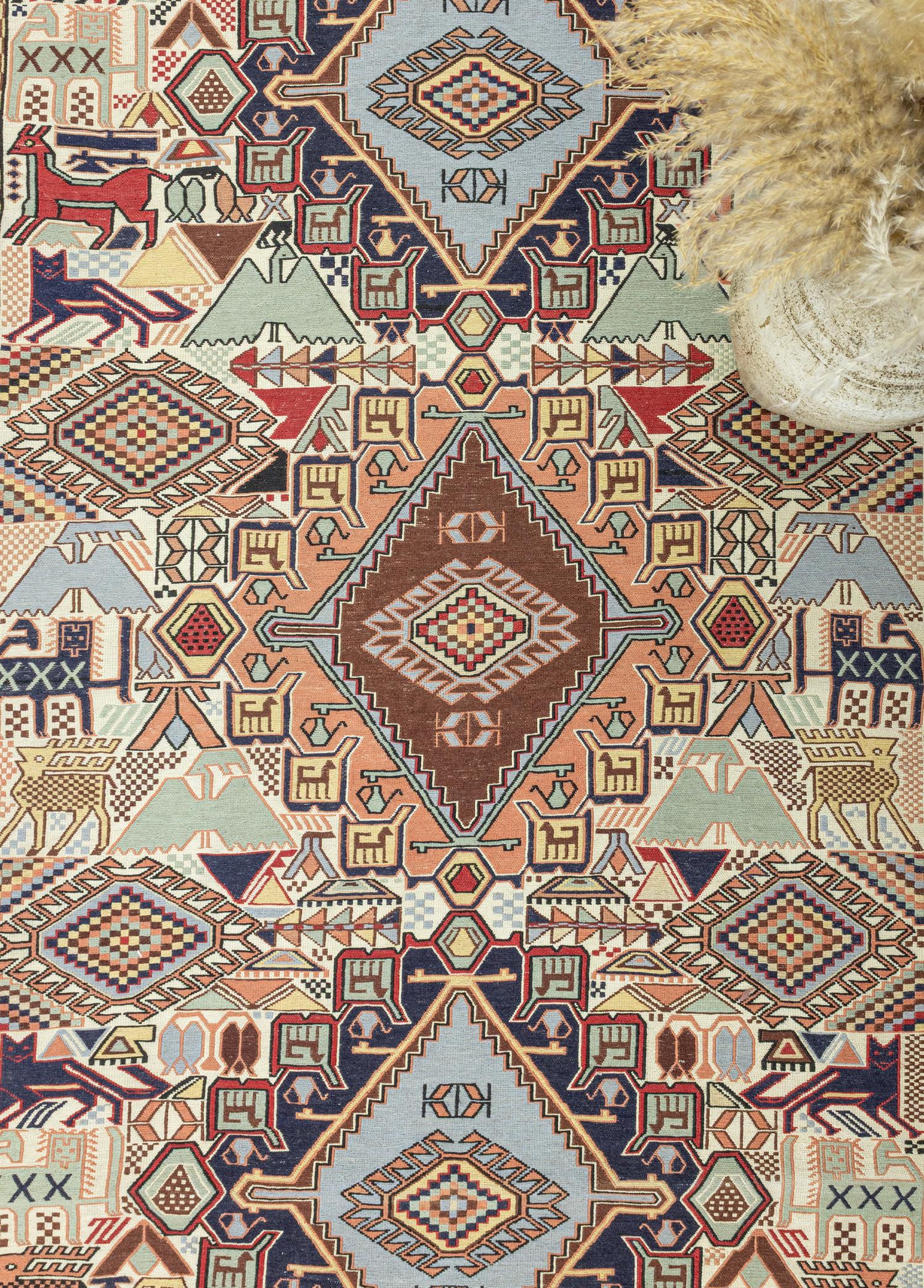 Tara Geometrik İran Sumak Kilim 130x207 cm