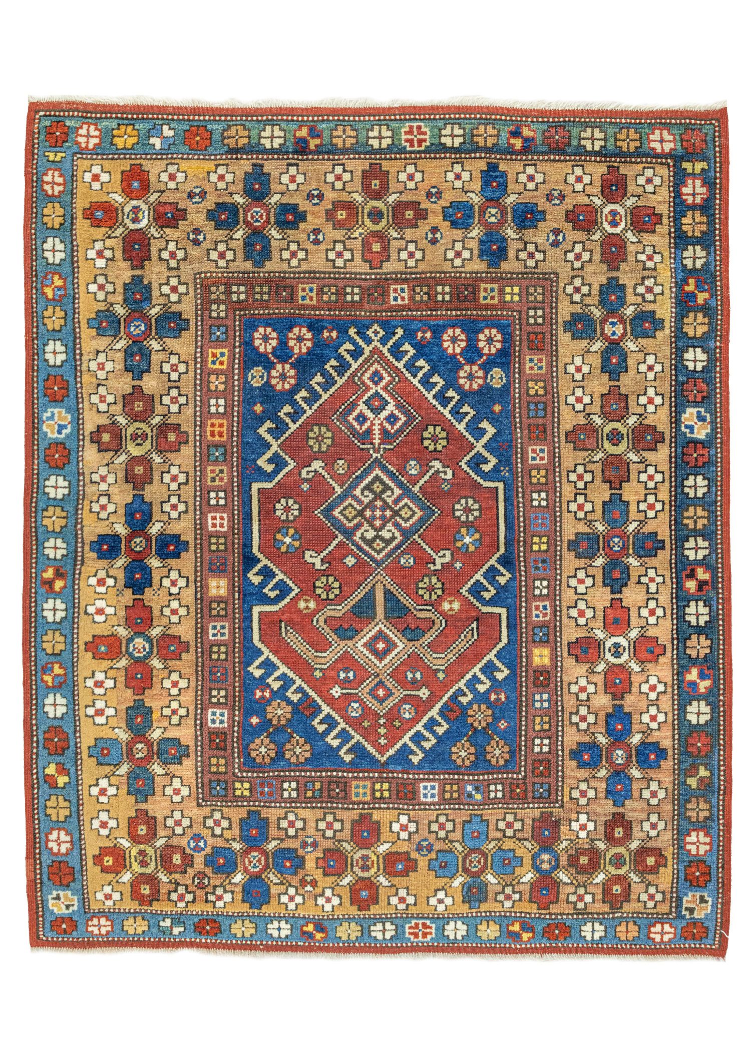 İzmir, Bergama Hand-Woven Antique Rug 106x126 cm