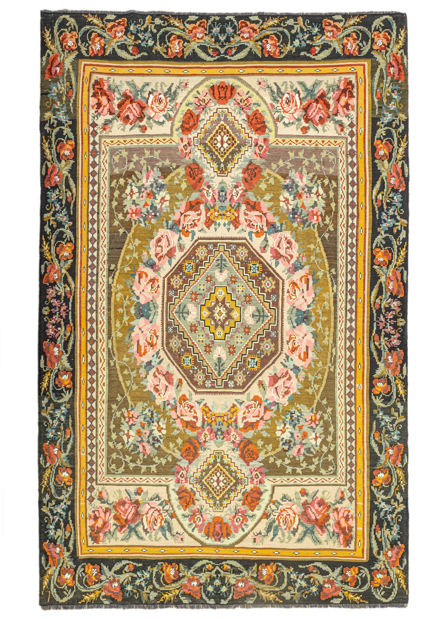 Liber Geometrik Tasarımlı Karabağ Kilim 233x355 cm