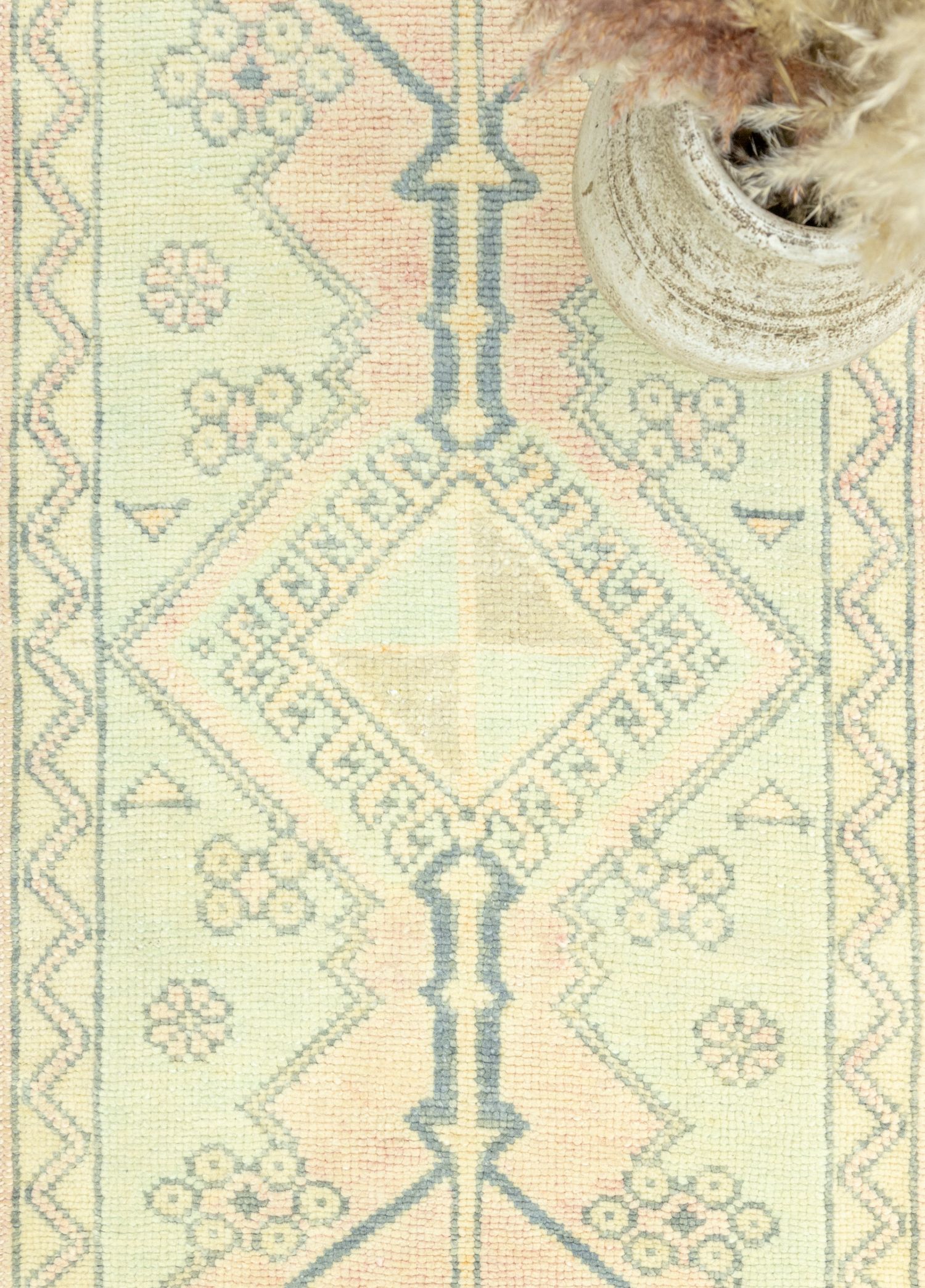 Yulsa Geometric Patterned Wool Rug 70x193 cm