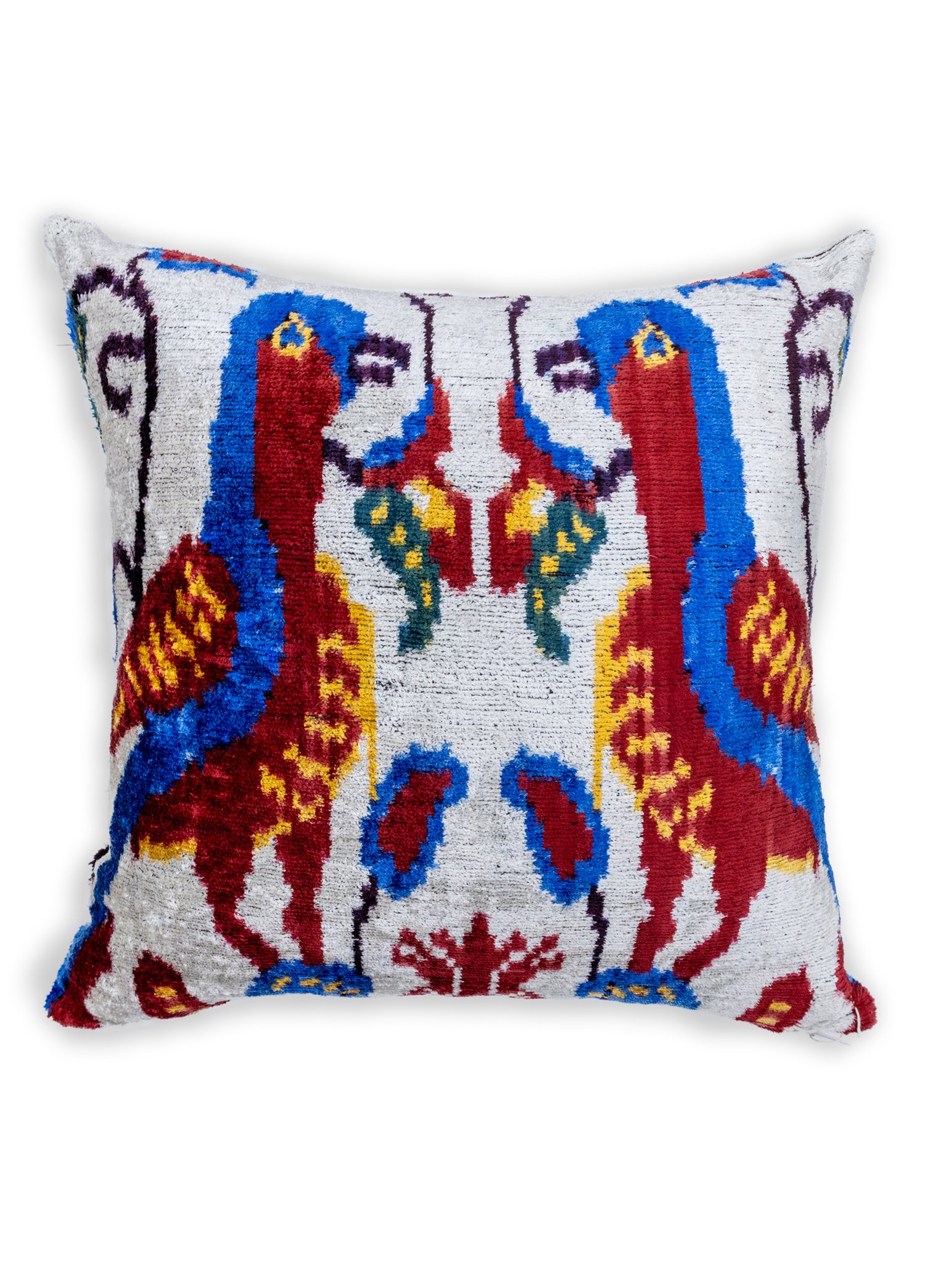 Ahves Parrot Pattern Handmade Ikat Cushion 50x50 cm