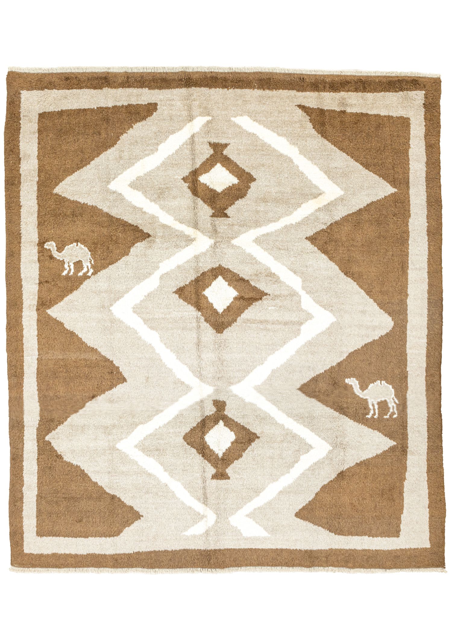 Caisa Camel Figured Hand-Woven Moroccan Rug 269x304 cm