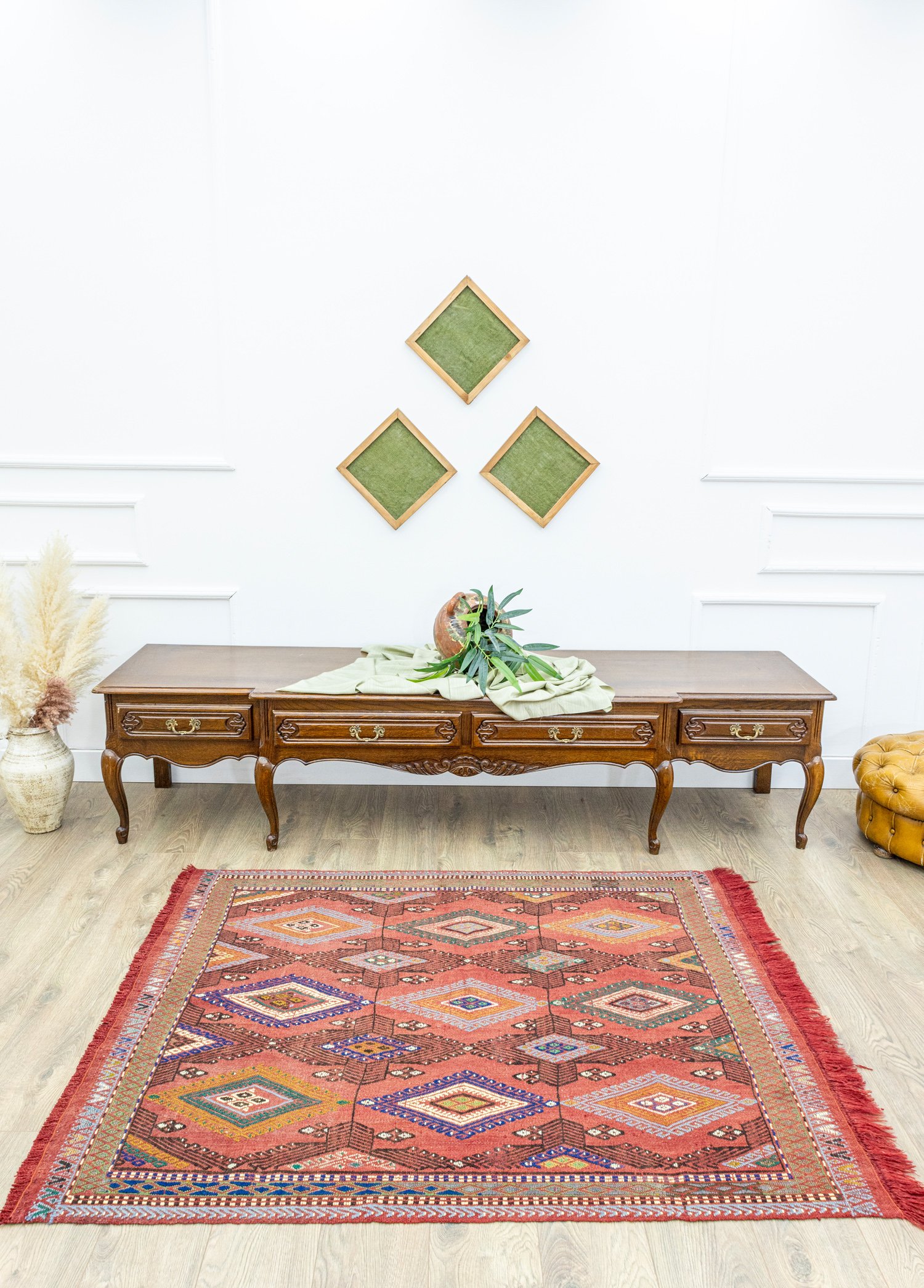 Rinat Ethnic Designed Hand-Woven Cicim Kilim 131x159 cm