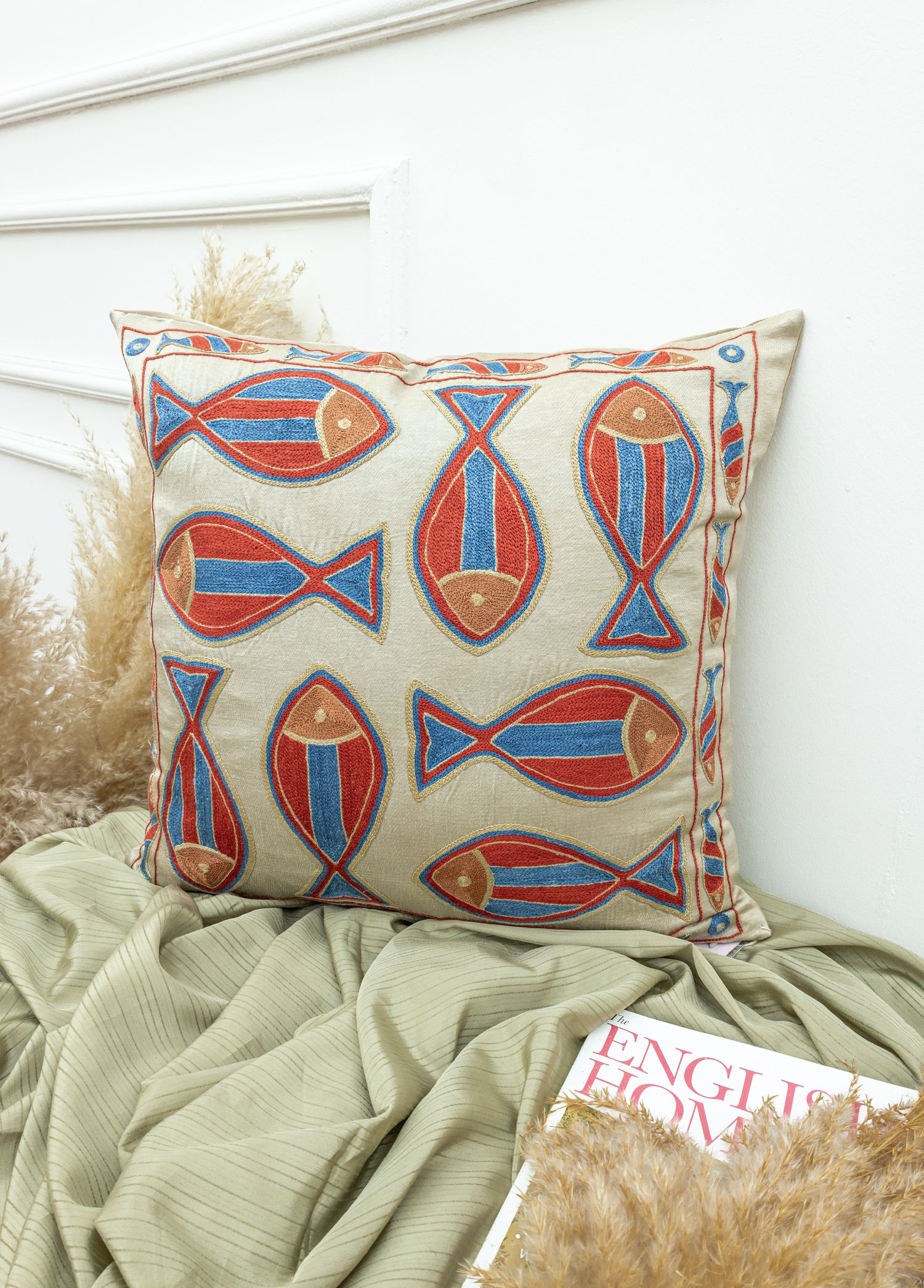 Arryn Handmade Suzani Pillow 50x50 cm