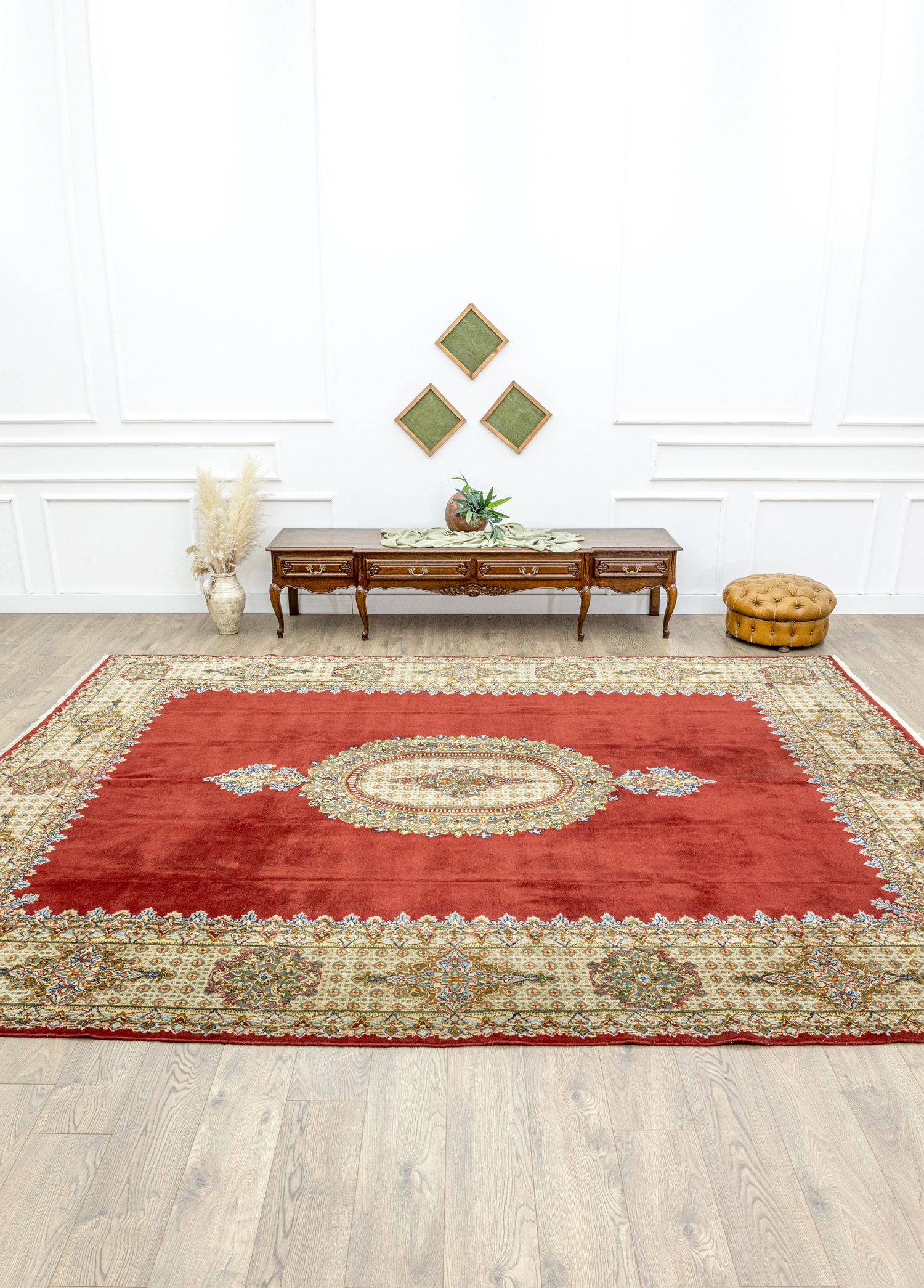 Armiya Madalyon Desenli Büyük İran Halısı 304x390 cm