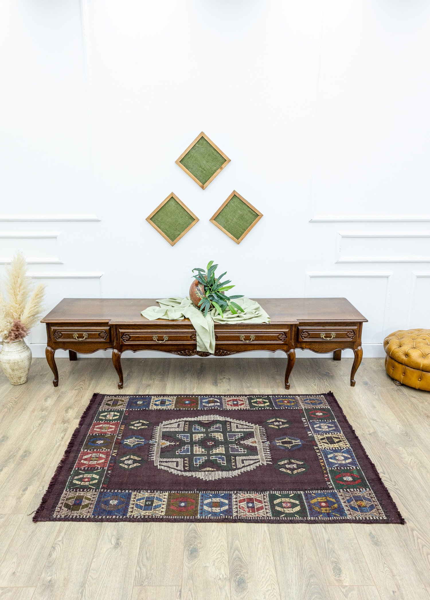 Acelya Rustic Hand-Woven Cicim Wool Kilim 120x168 cm