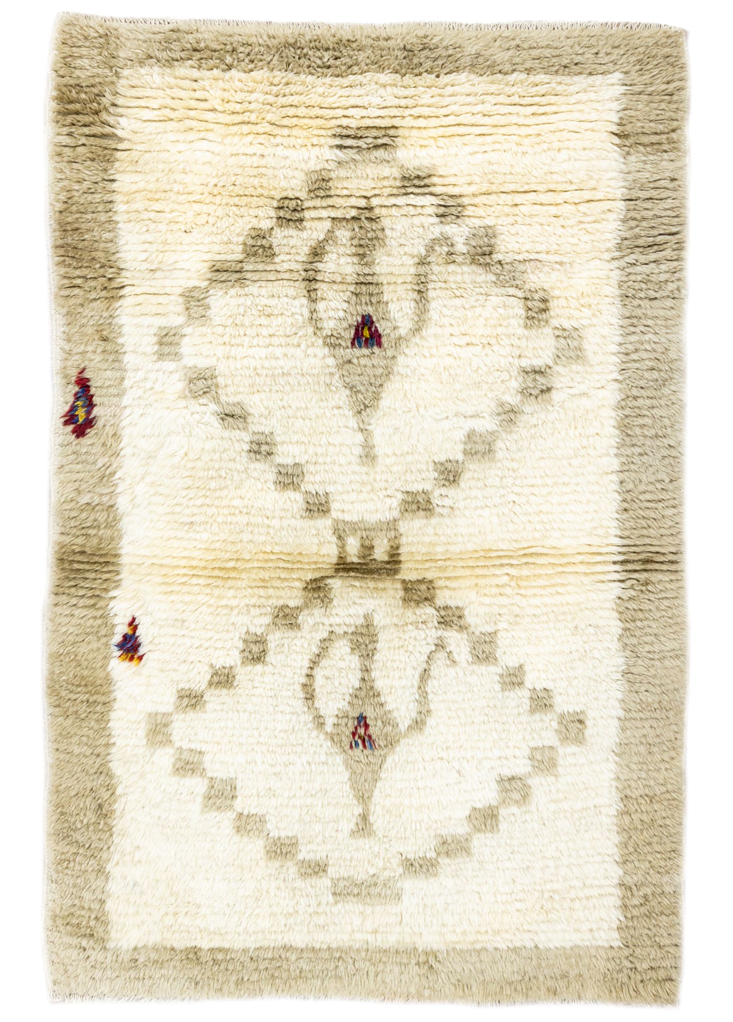 Aksel Rustic Patterned Hand-Woven Shaggy Rug 107x161 cm