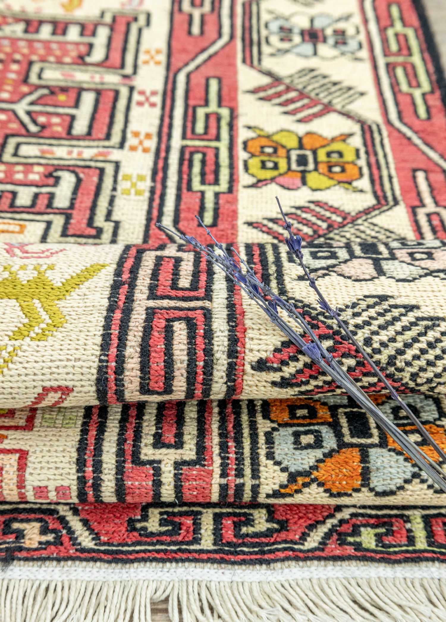 Yelli Colorful Sumak Woven Kilim 74x100 cm