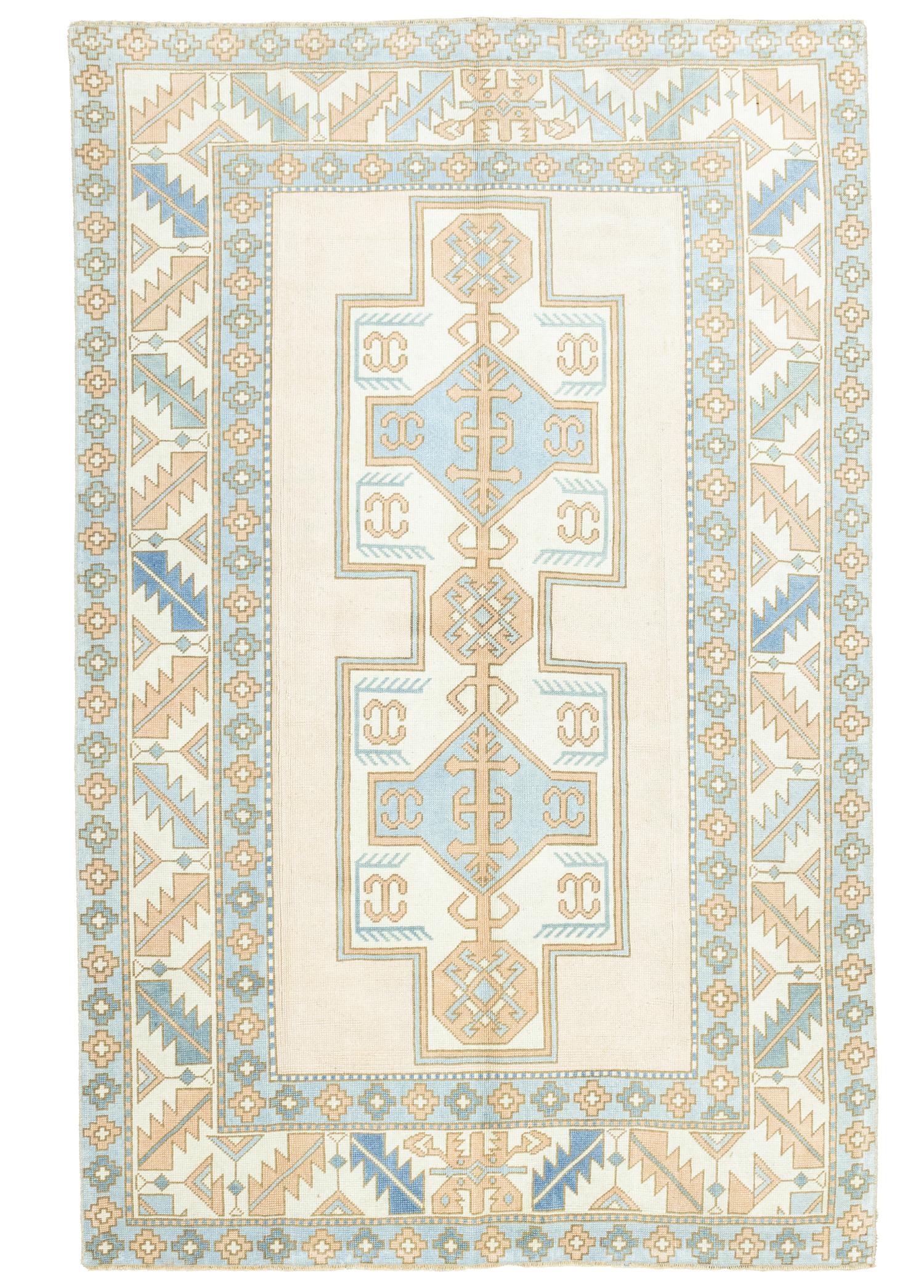 Barez Rustic Pattern Hand-Woven Wool Rug 159x249 cm