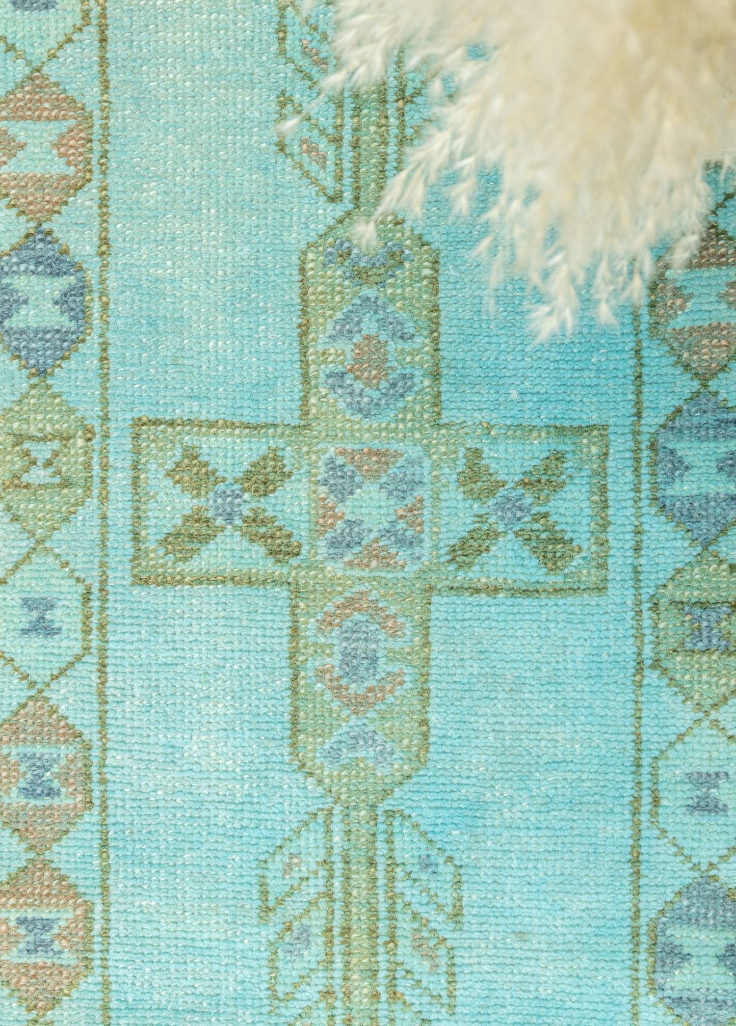 Atela Hand-Woven Blue Wool Runner 57x158 cm