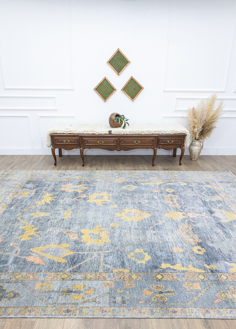 Kharun Floral Patterned Oushak Rug 256x371 cm