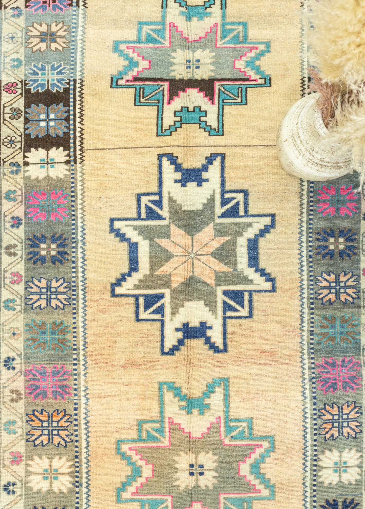 Asel Star Patterned Handwoven Rug 148x260 cm