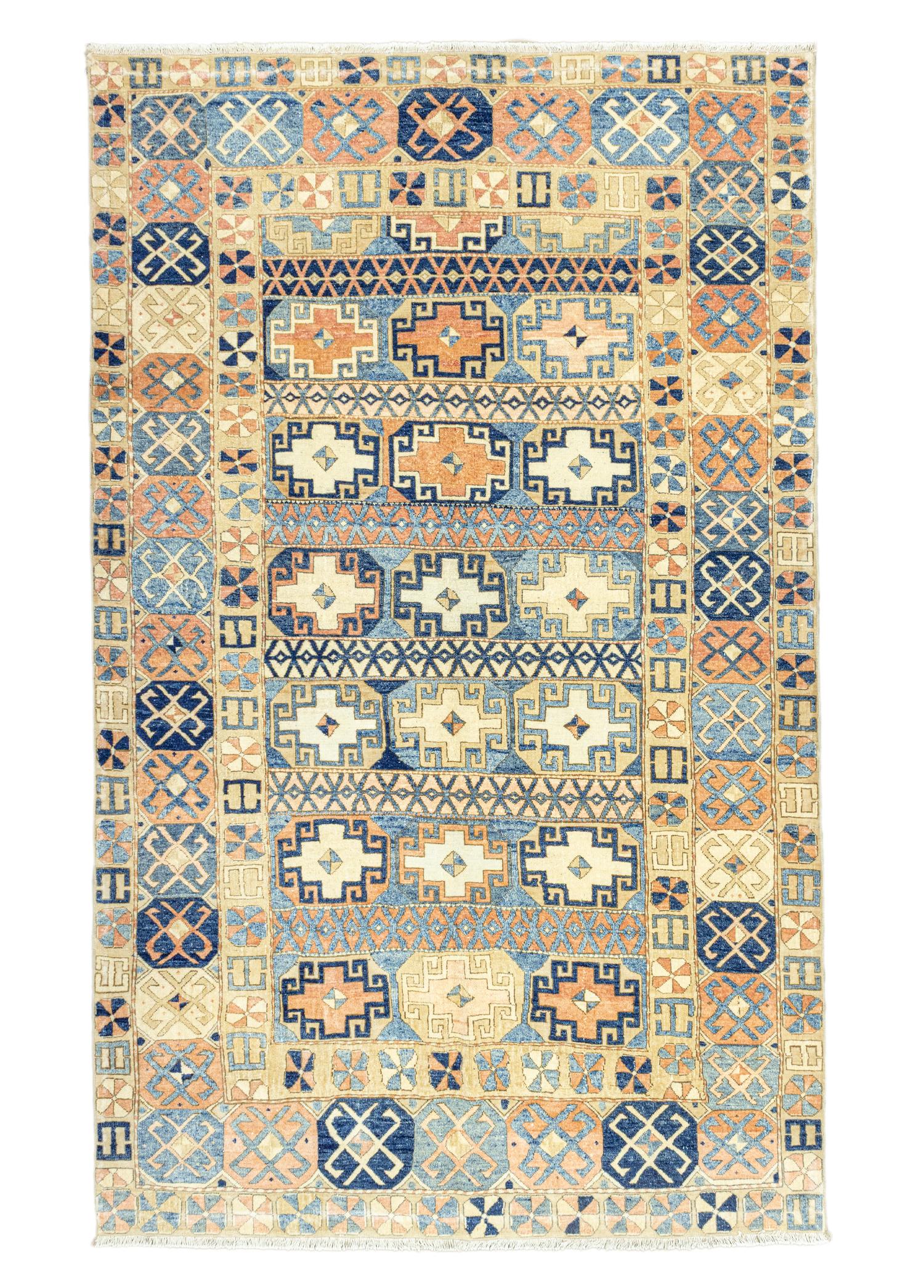 Roza Primitive Designed Handwoven Rug 163x255 cm