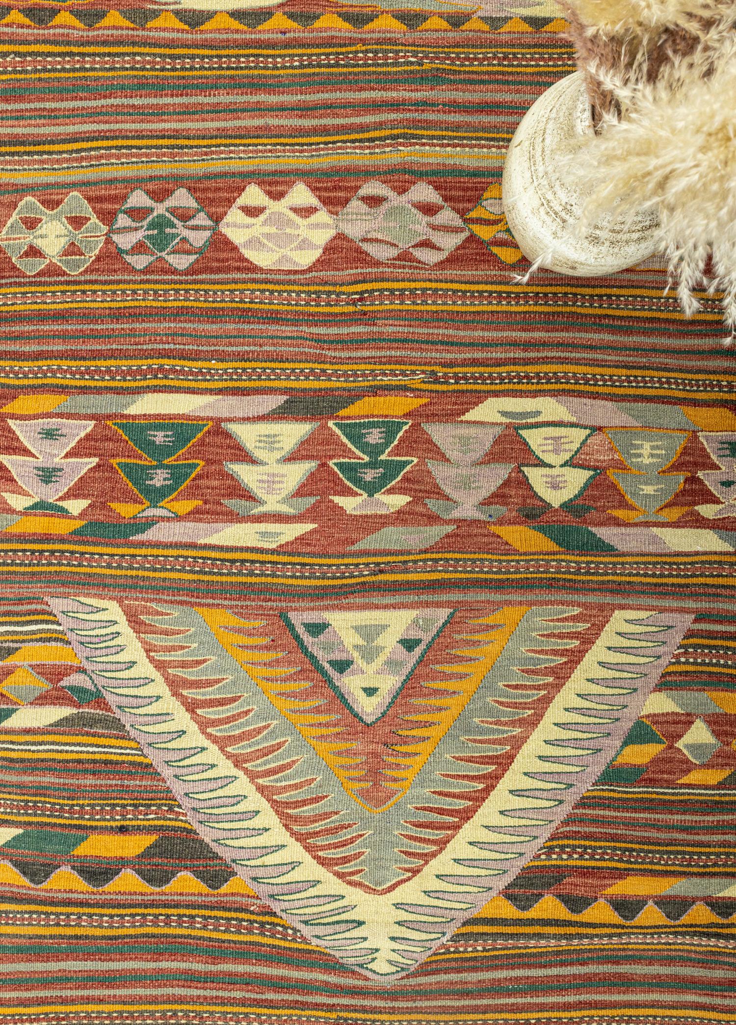 Dirse Renkli El Dokuma Kilim 117x213 cm