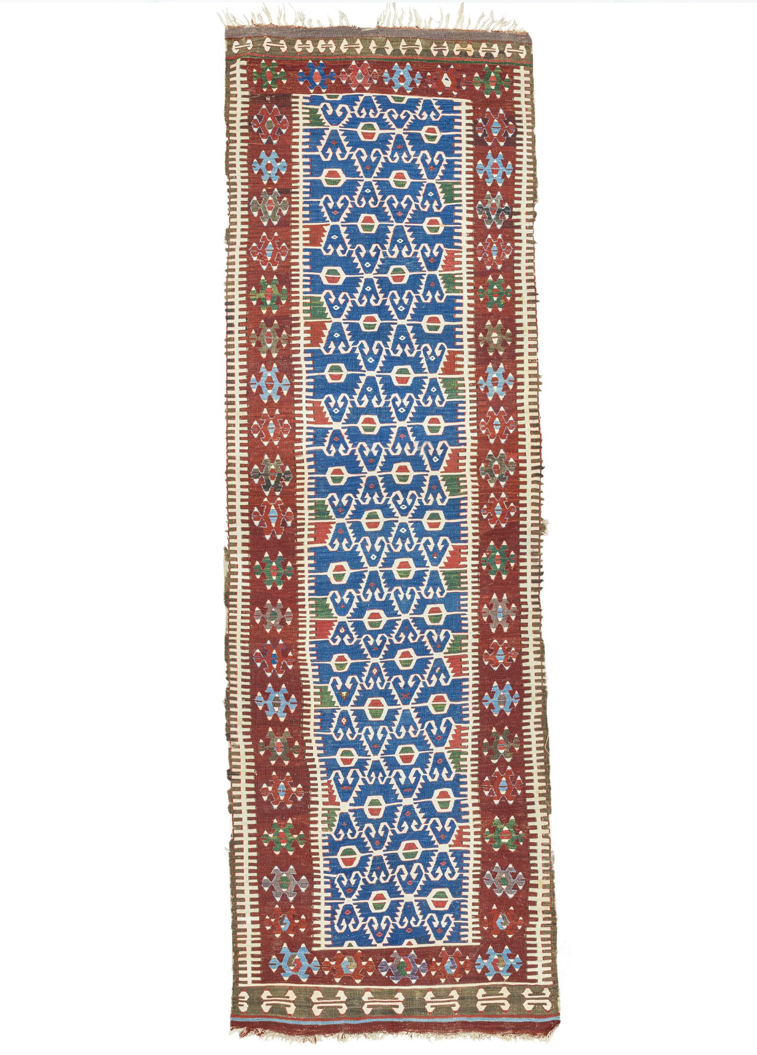 Obruk, Traditional Handwoven Antique Kilim Runner