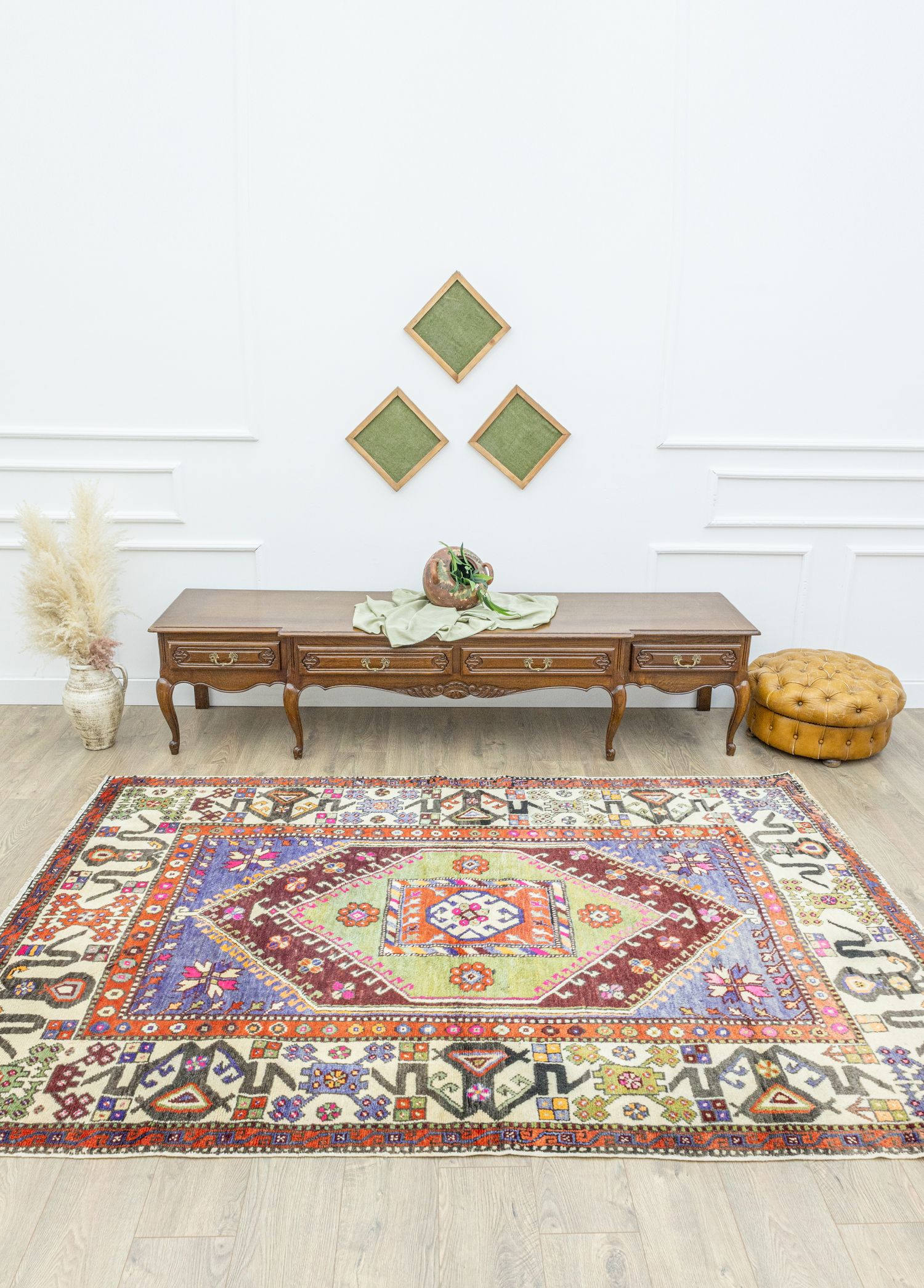 Yunt Mountain Colorful Handwoven Wool Rug 170x260 cm