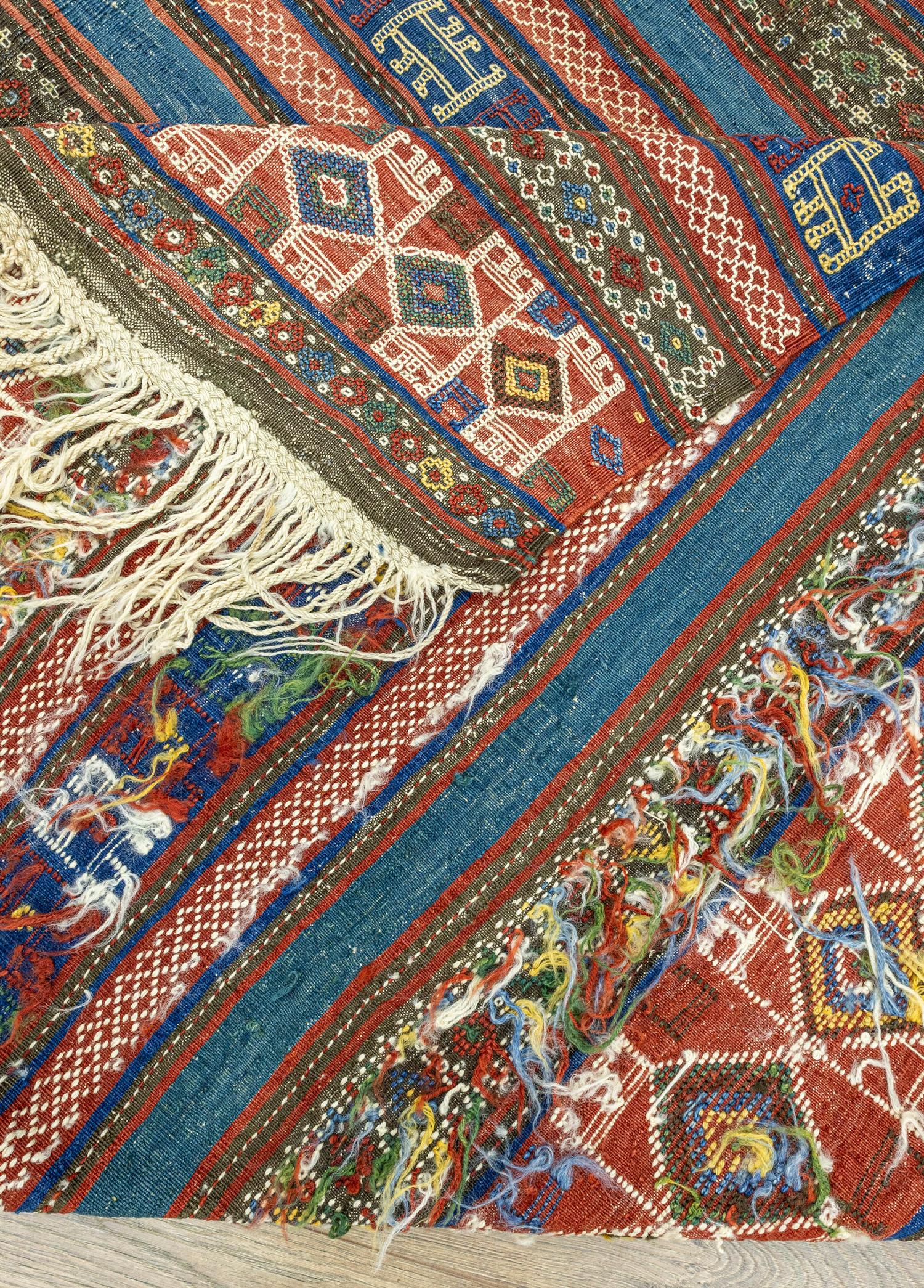 Kafkas, Verne Handwoven Colorful Antique Kilim