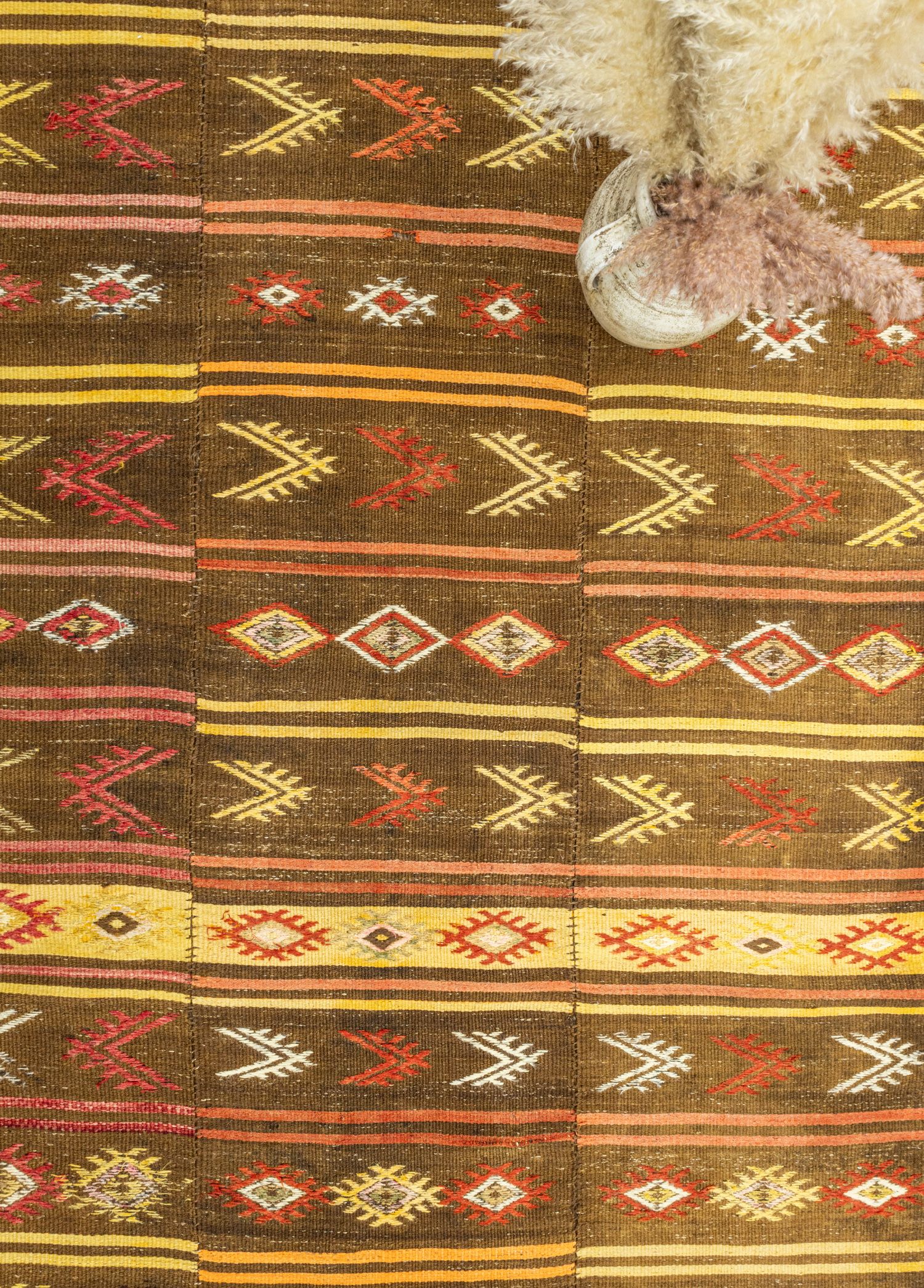 Brownish Çubuklu Üç Kanat Kilim 170x389 cm