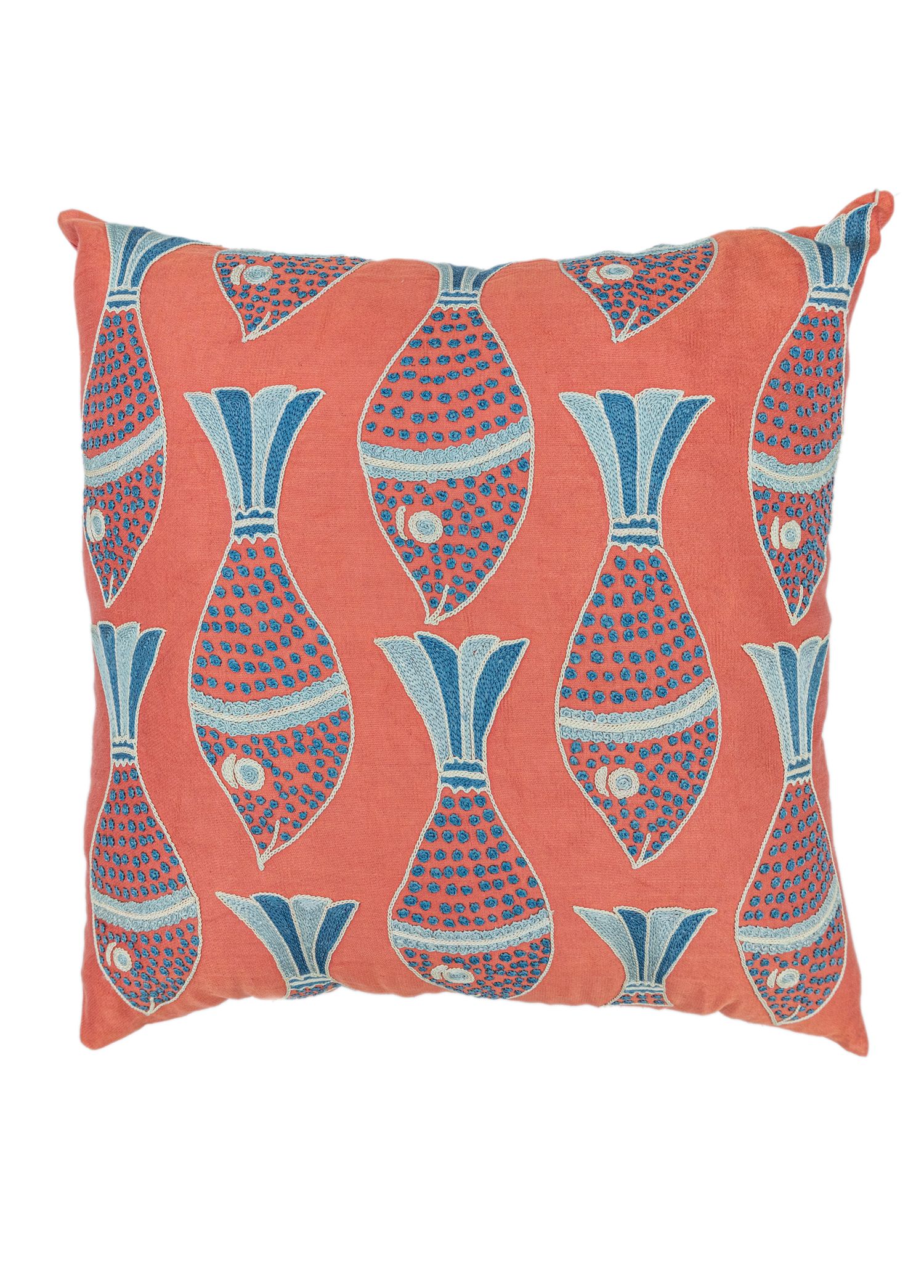 Samuel Fish Pattern Silk Cushion 50x50 cm