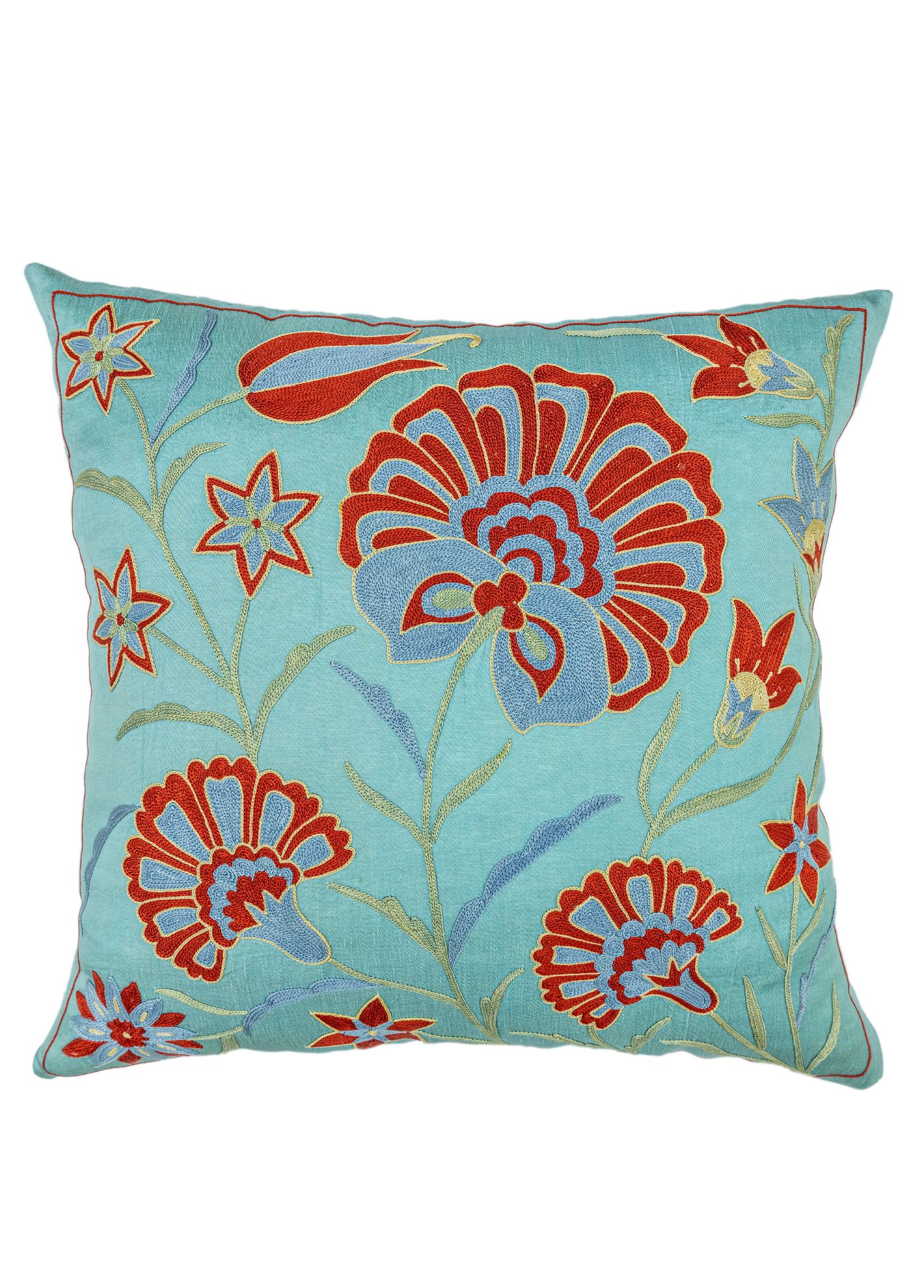 Ayaz Handmade Silk Suzani Cushion 50x50 cm