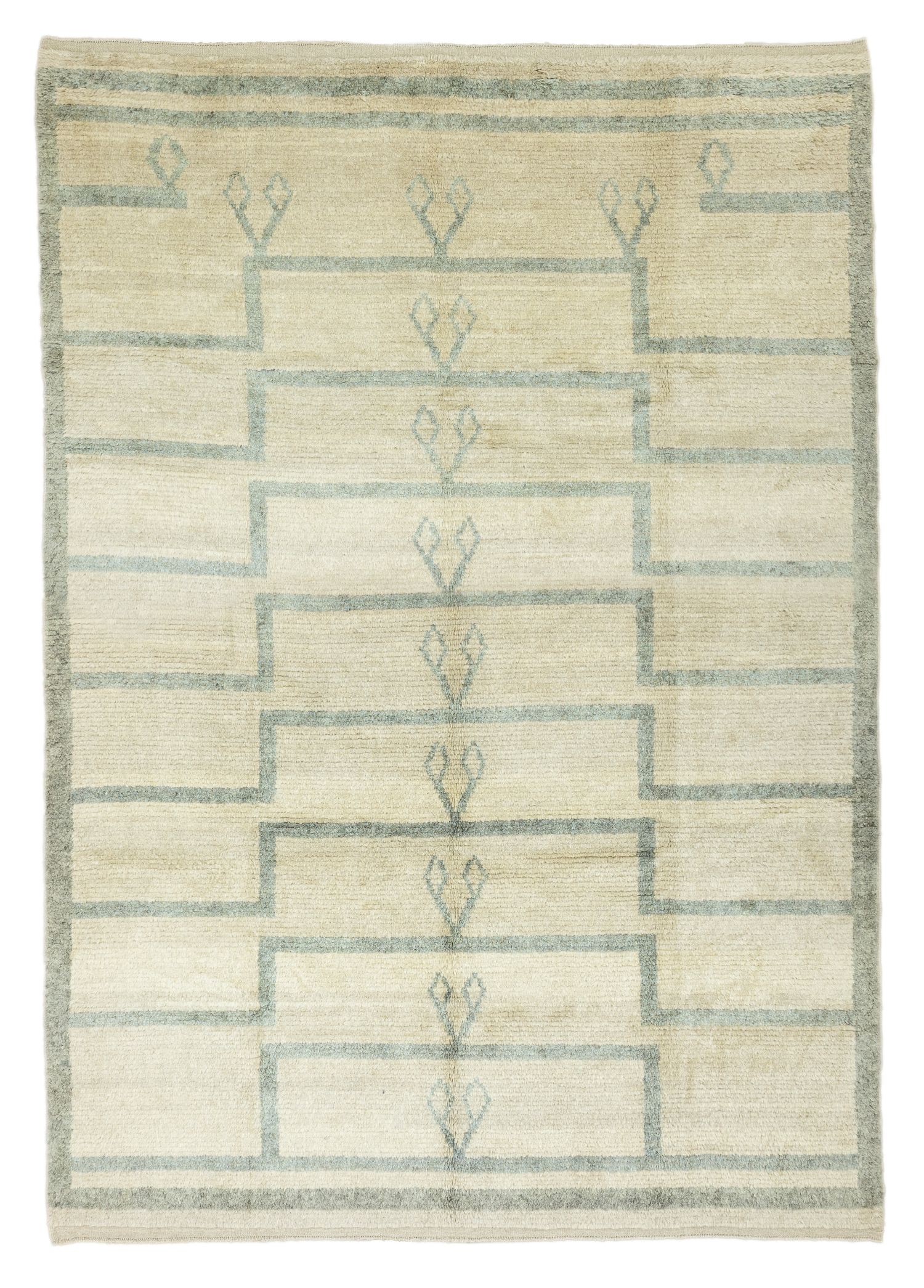 Vales Primitive Pattern Wool Shaggy Rug 300x420 cm