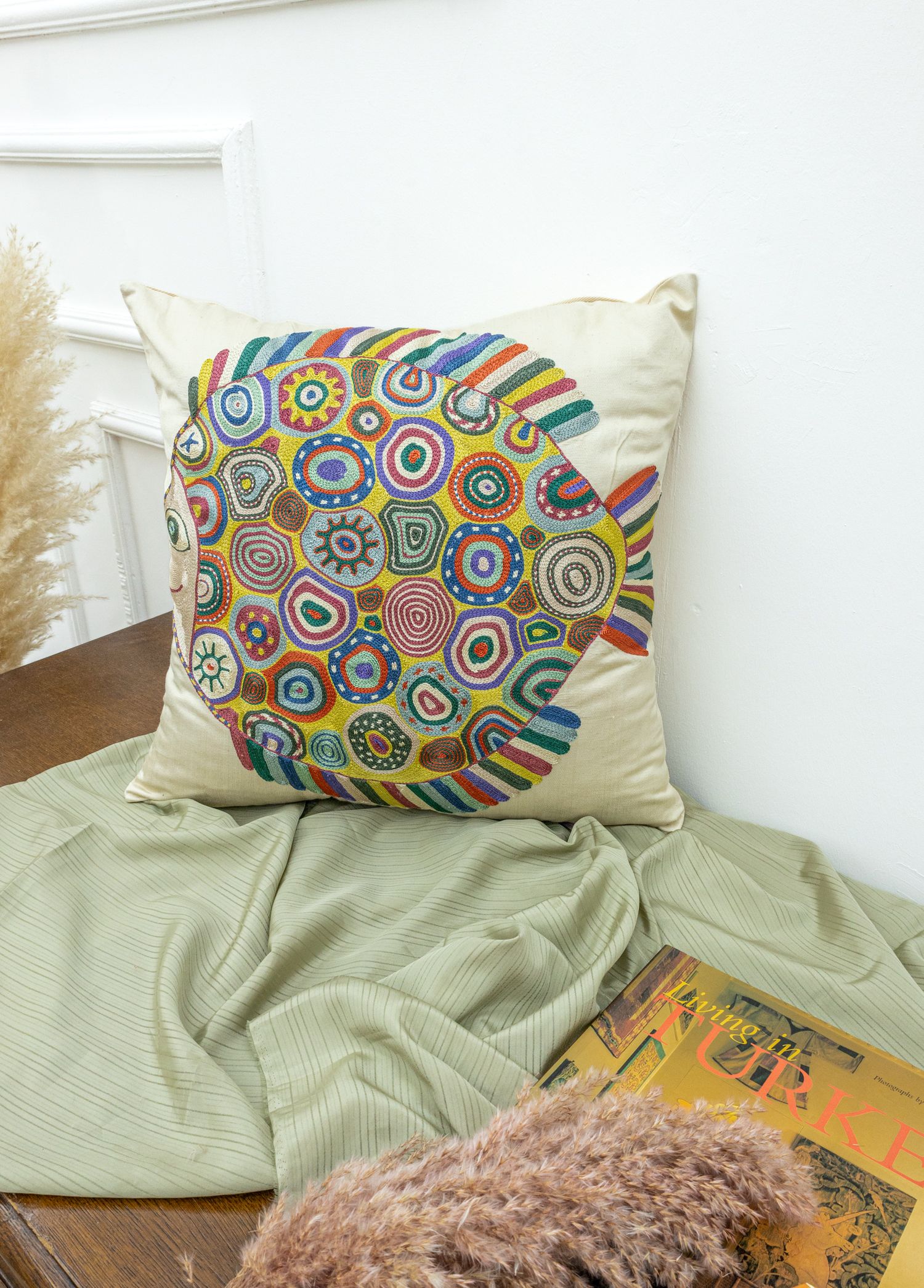 Brun Handmade Suzani Cushion 45x45 cm