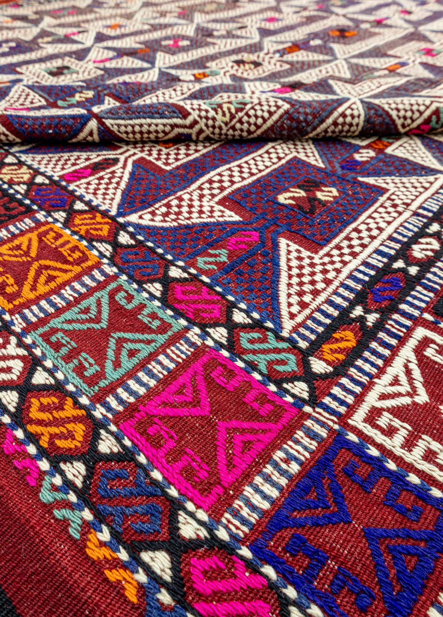 Meruert Geometrik Tasarımlı Yün Cicim Kilim 179x284 cm