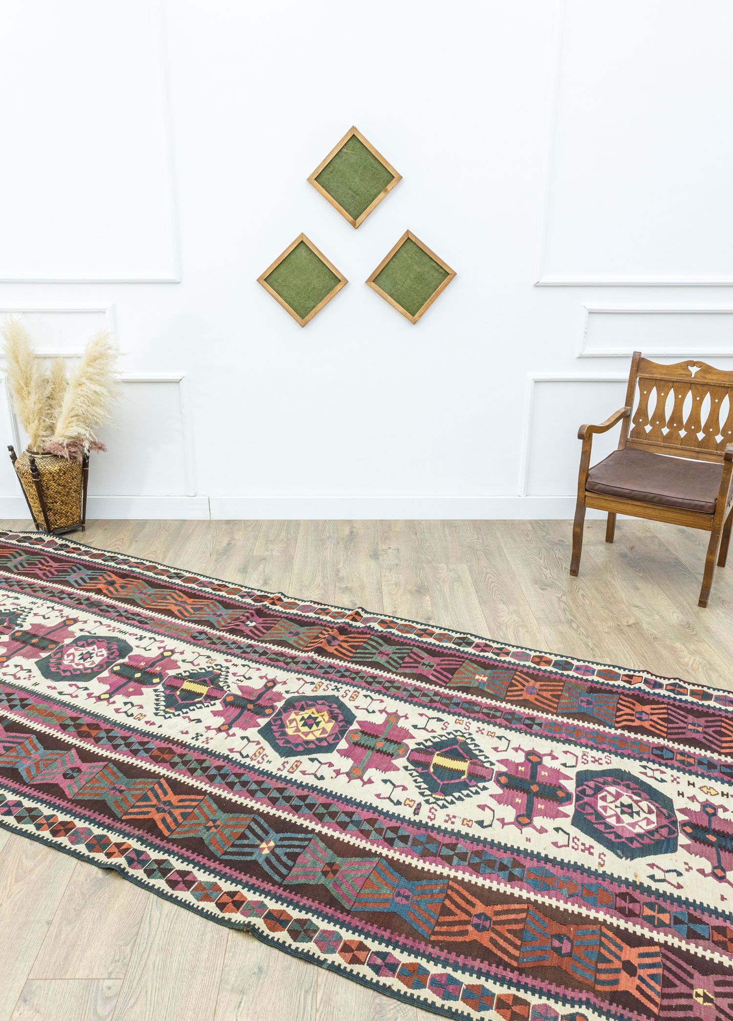 Kars, Kağızman Hand-Woven Antique Kilim Runner 144x392 cm