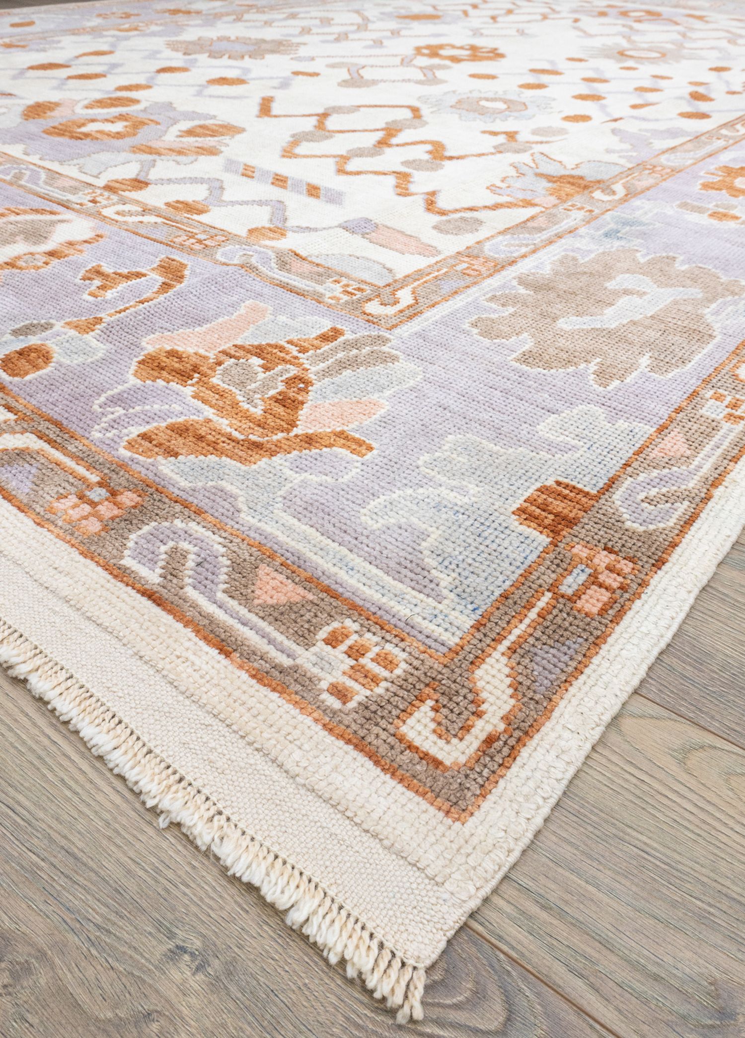 Savran Modern Oushak Pattern Hand-Woven Wool Rug 270x392 cm