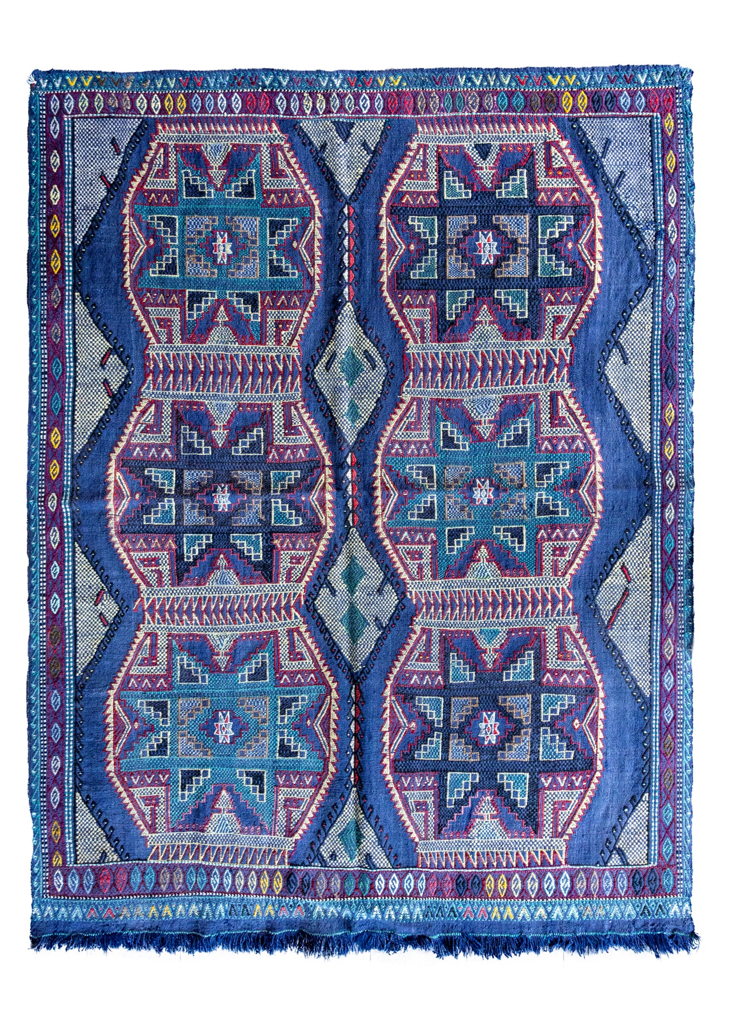 Sara Star Patterned Hand Woven Cicim Wool Rug 134x178 cm