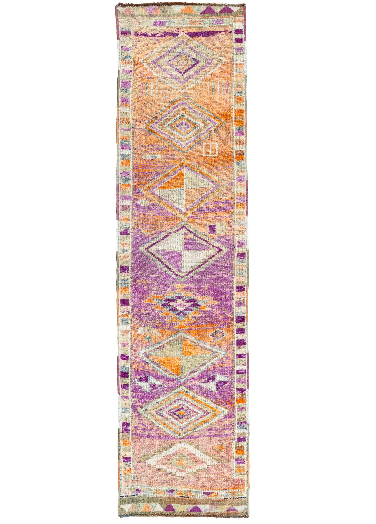 Abek Colorful Hand-Woven Wool Herki Runner 73x318 cm