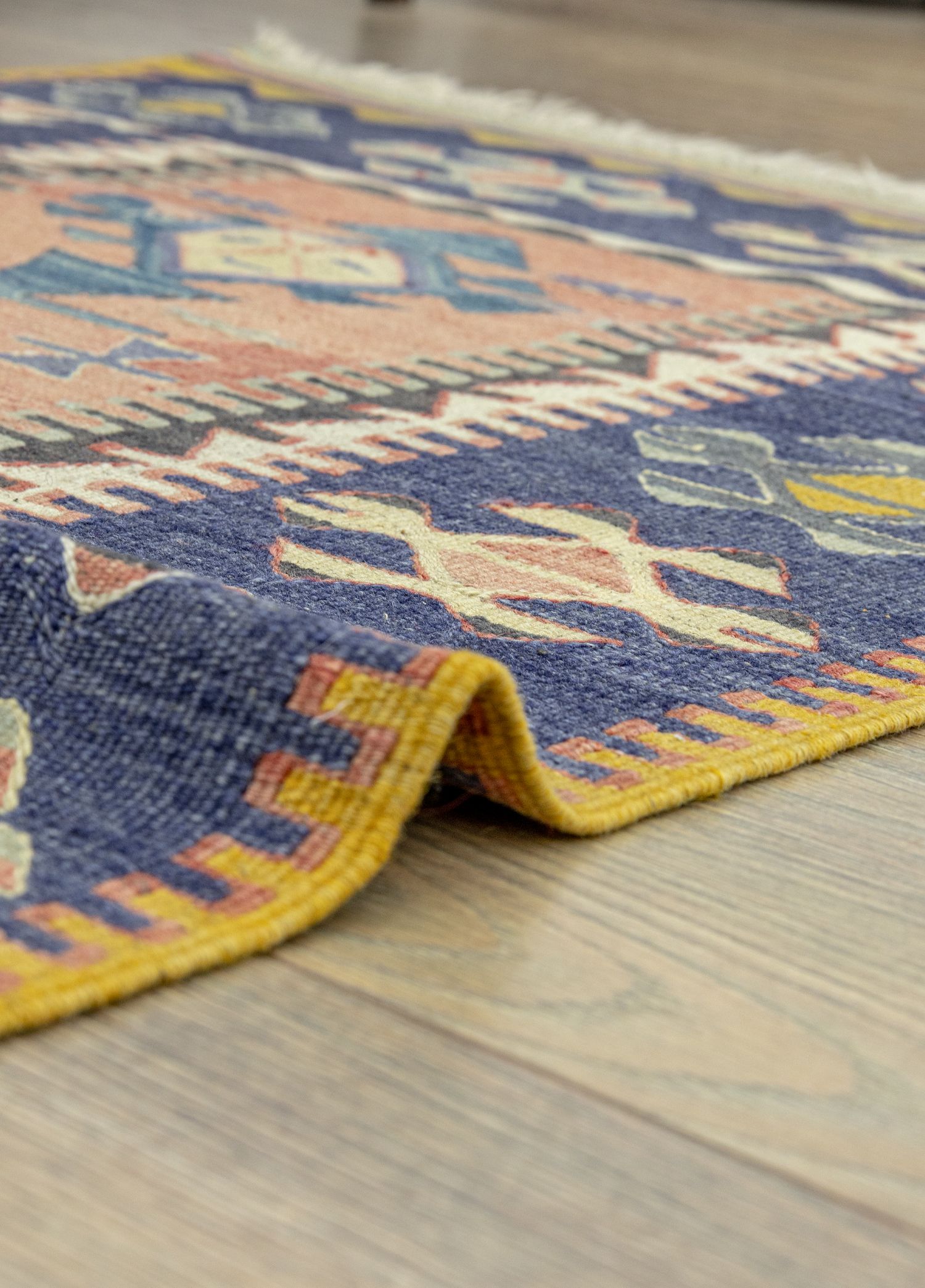 Firas Rustik Tasarımlı Yün Kilim 81x152 cm