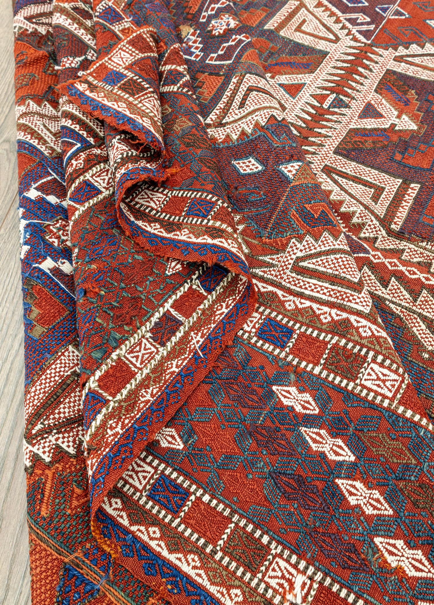 Konya, Handwoven Cicim Antique Kilim