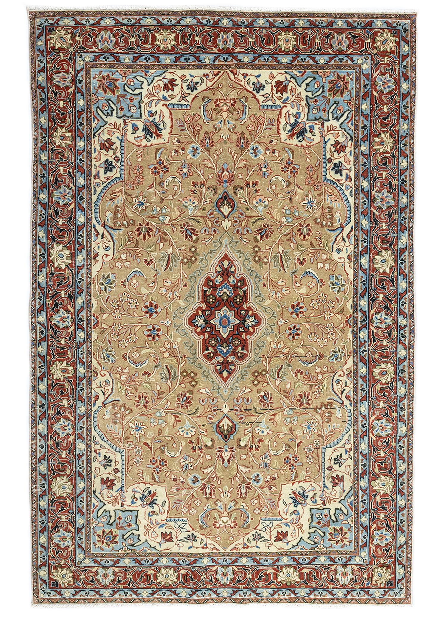 Pakdest Ethnic Floral Patterned Hand-Woven Persian Carpet 131x201 cm