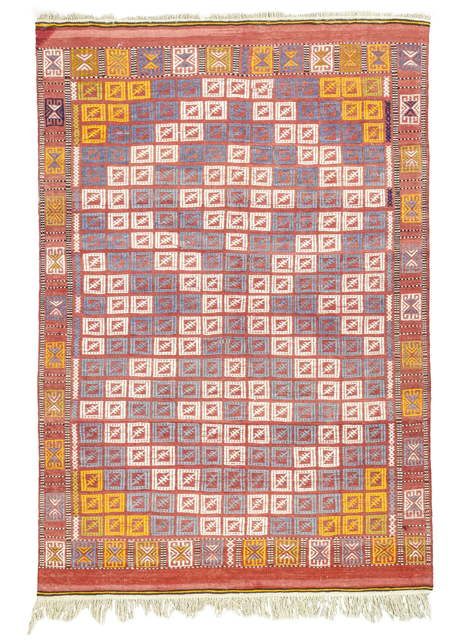 Edra Geometrik Desenli Yün Cicim Kilim 152x222 cm