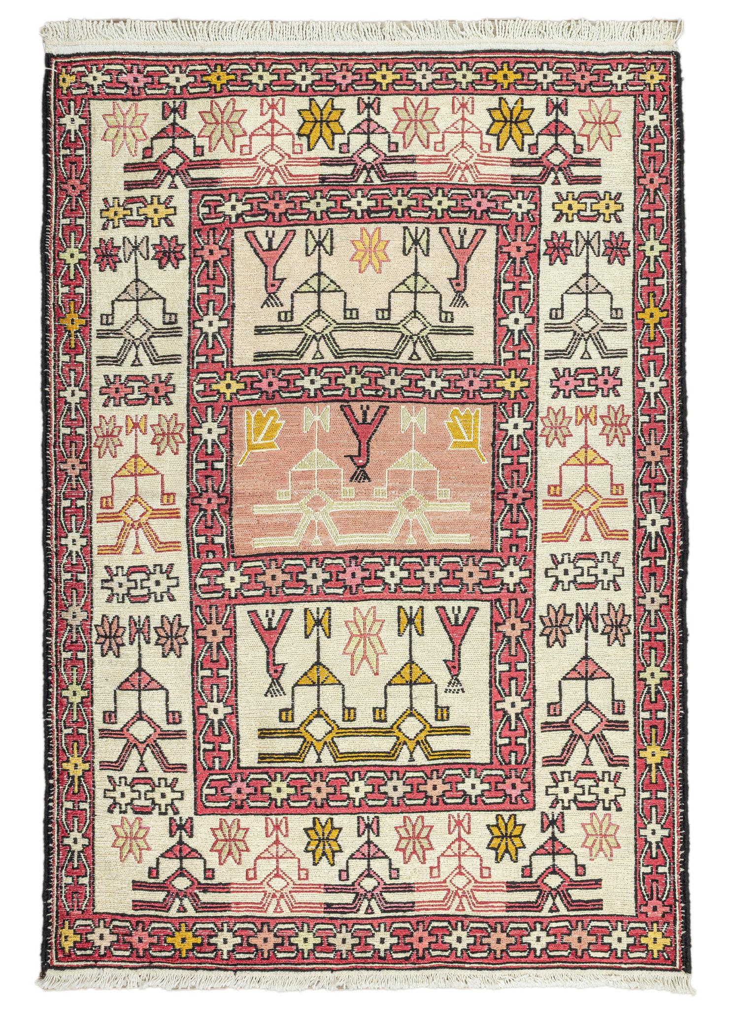 Neyt El Dokuma İpek Kilim 71x97 cm