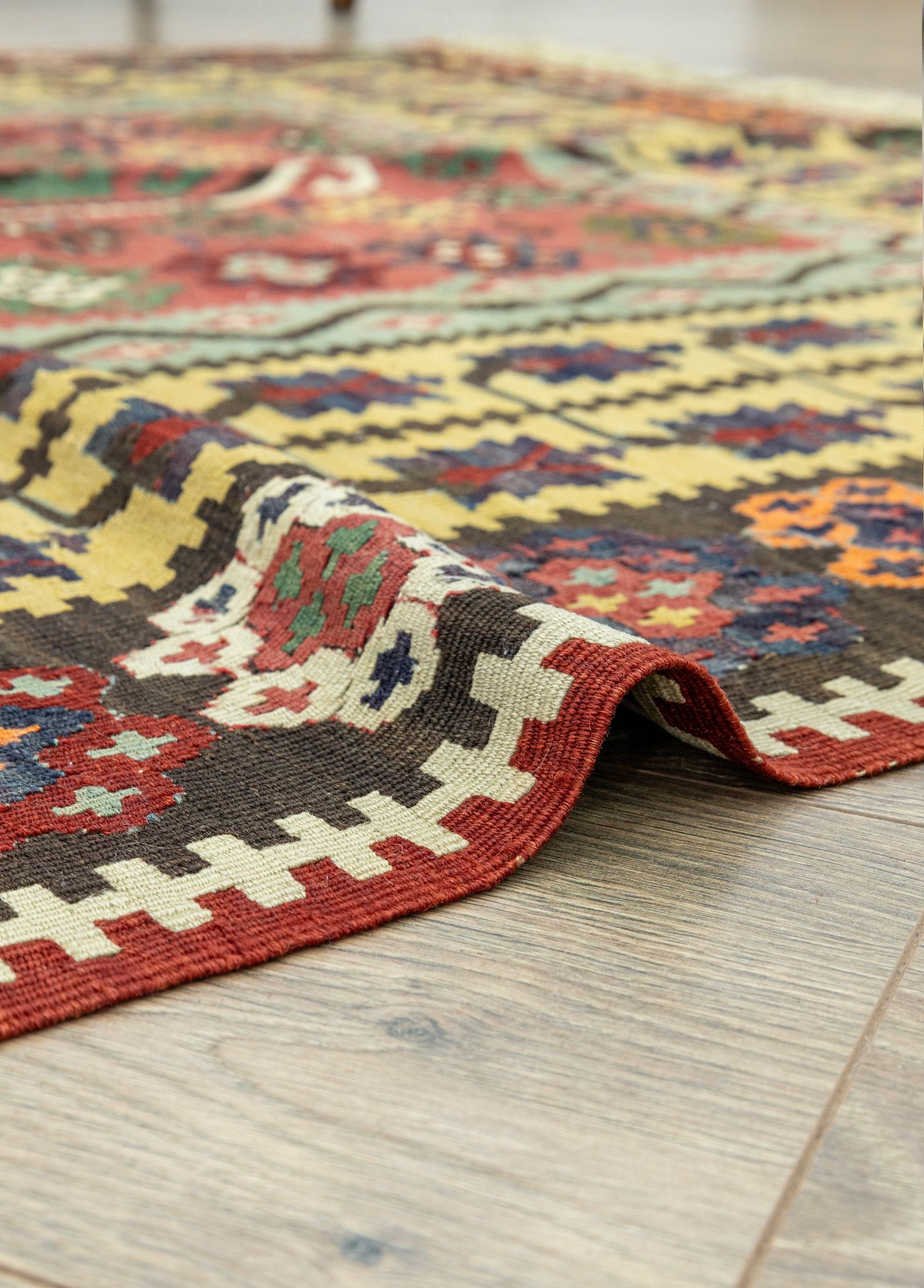 Erzurum, Handwoven Antique Wool Kilim