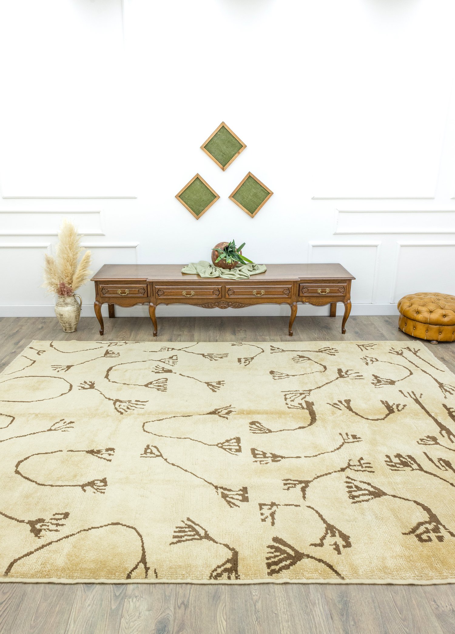 Sandine Primitive Designed Hand-Woven Hemp Rug 242x332 cm