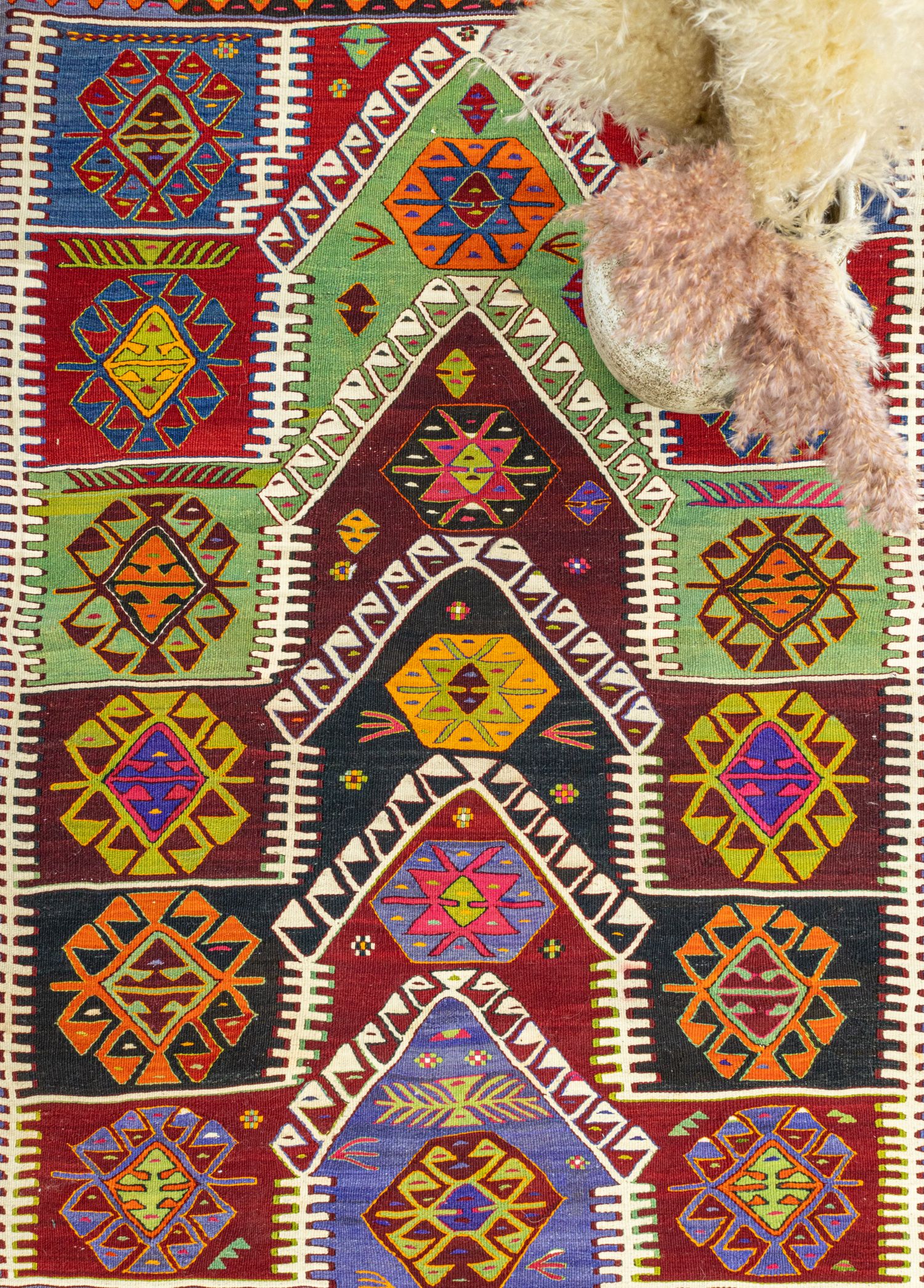 Pakdest Colorful Hand-Woven Kavak Kilim 118x186 cm