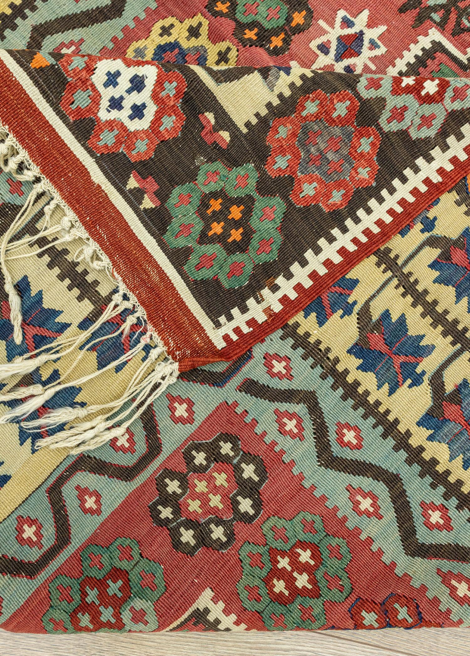 Erzurum, Handwoven Antique Wool Kilim