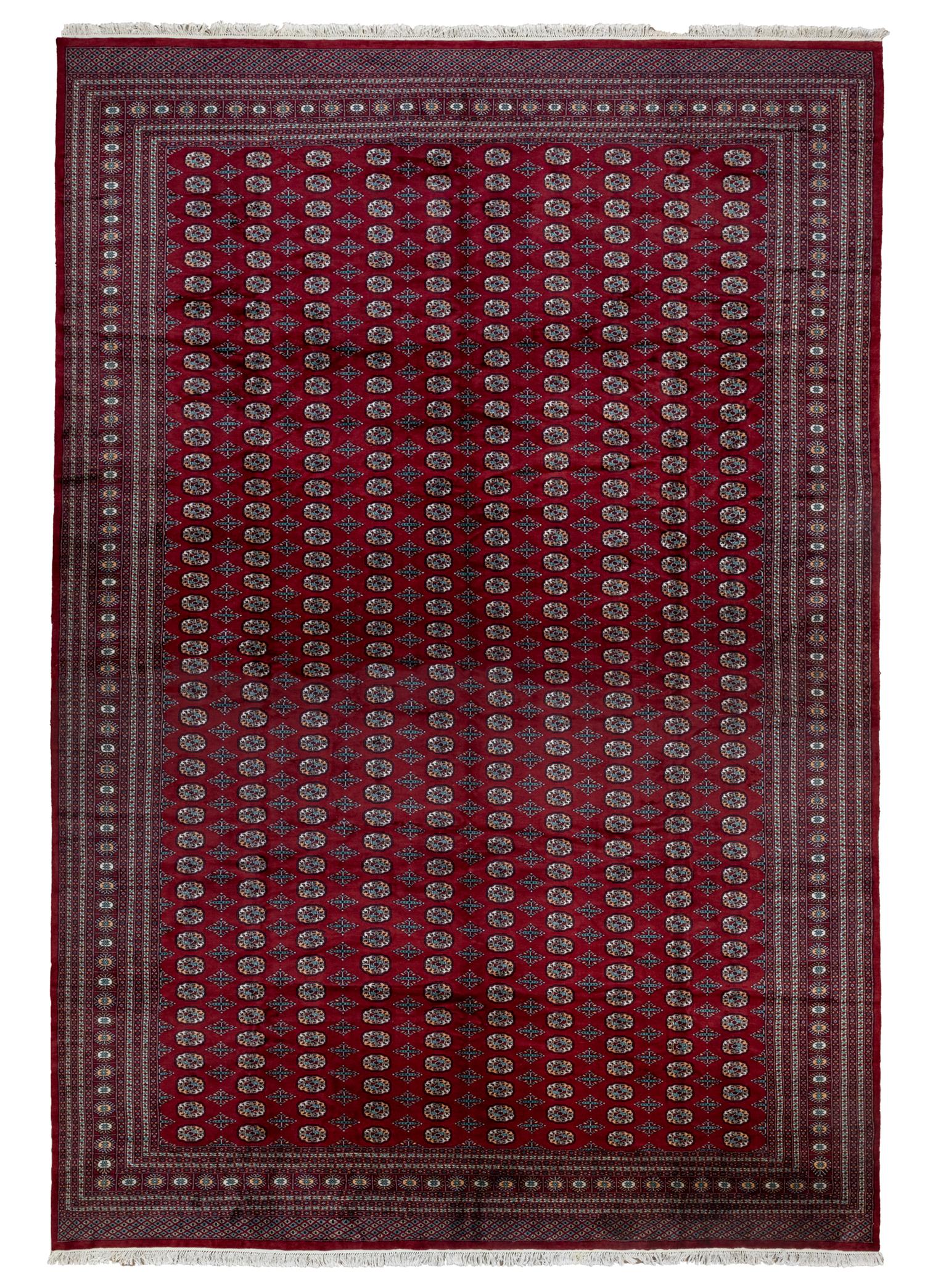 Tilla Traditional Turkmen Patterned Hand Woven Turkmen Carpet 365x555 cm