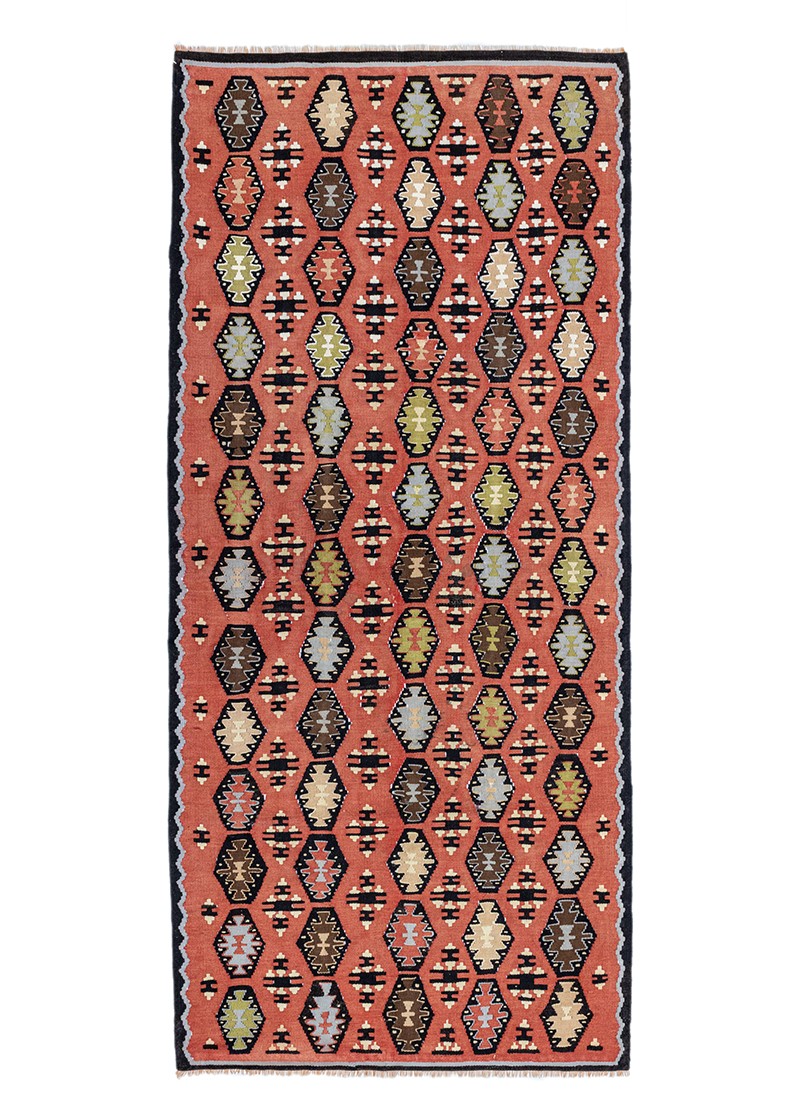Karine Vintage Bohemian Wool Kilim 95x211 cm