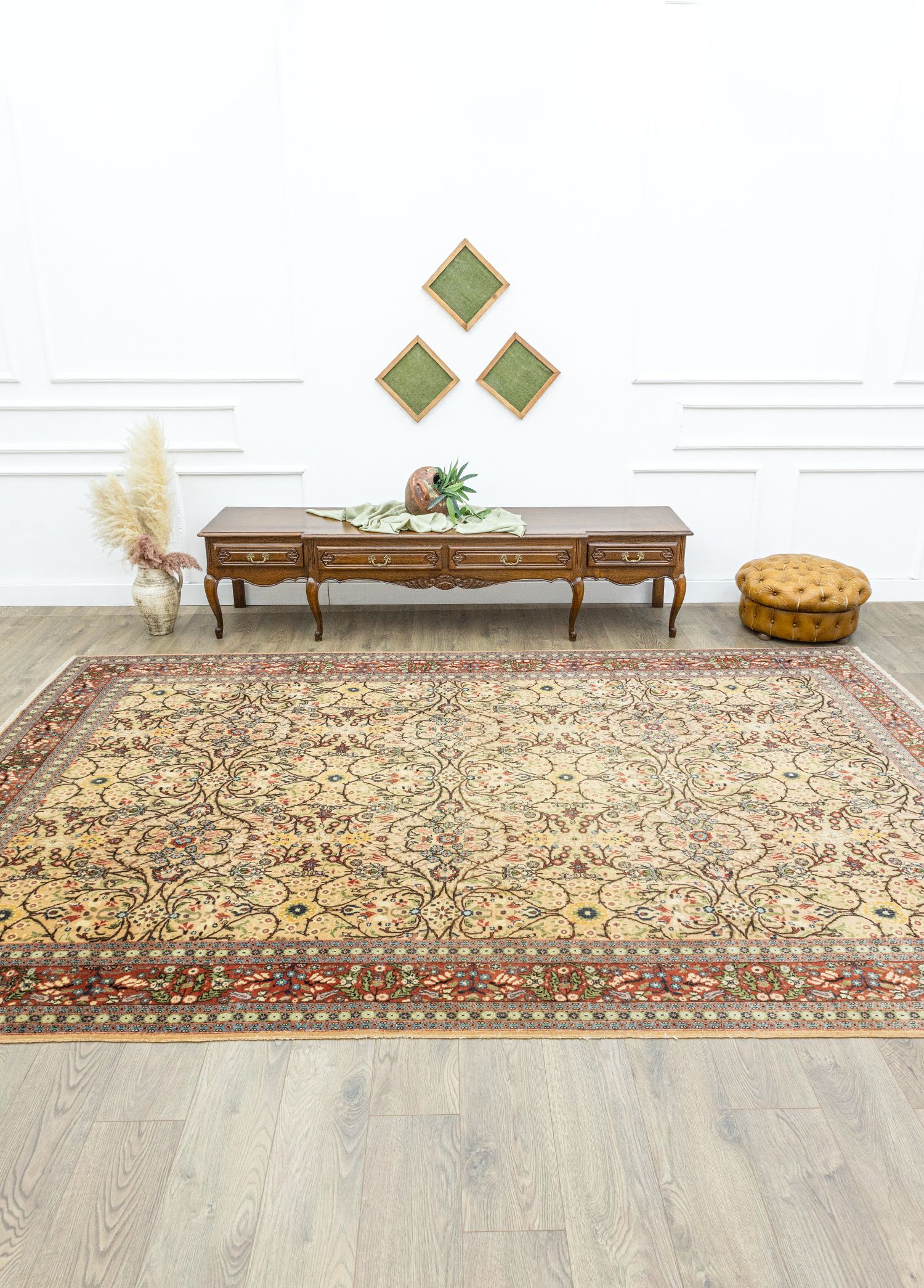 Zafir Hand-Woven Floral Hereke Rug 243x364 cm