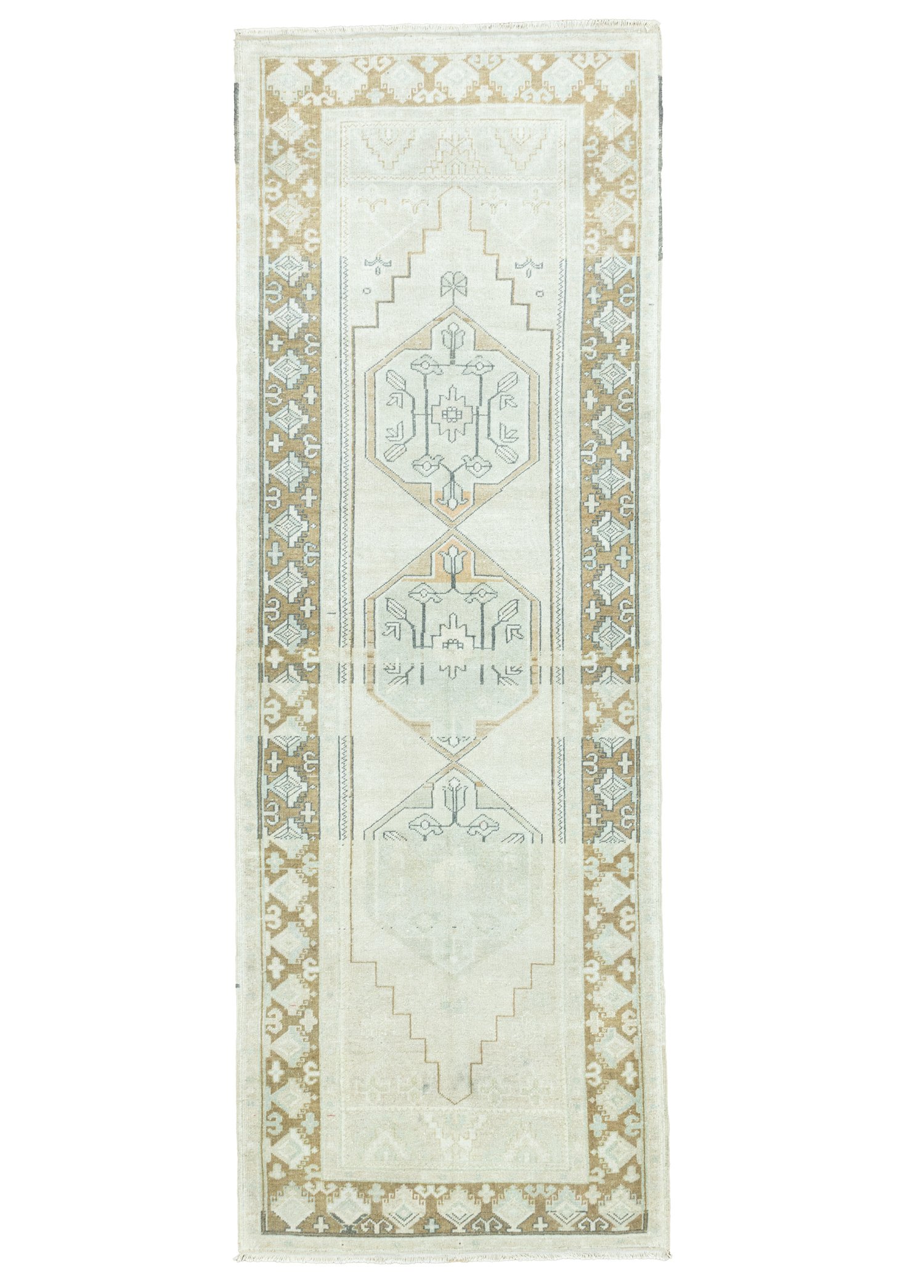 Beyreli Abrajlı Vintage Handwoven Runner 107x304 cm