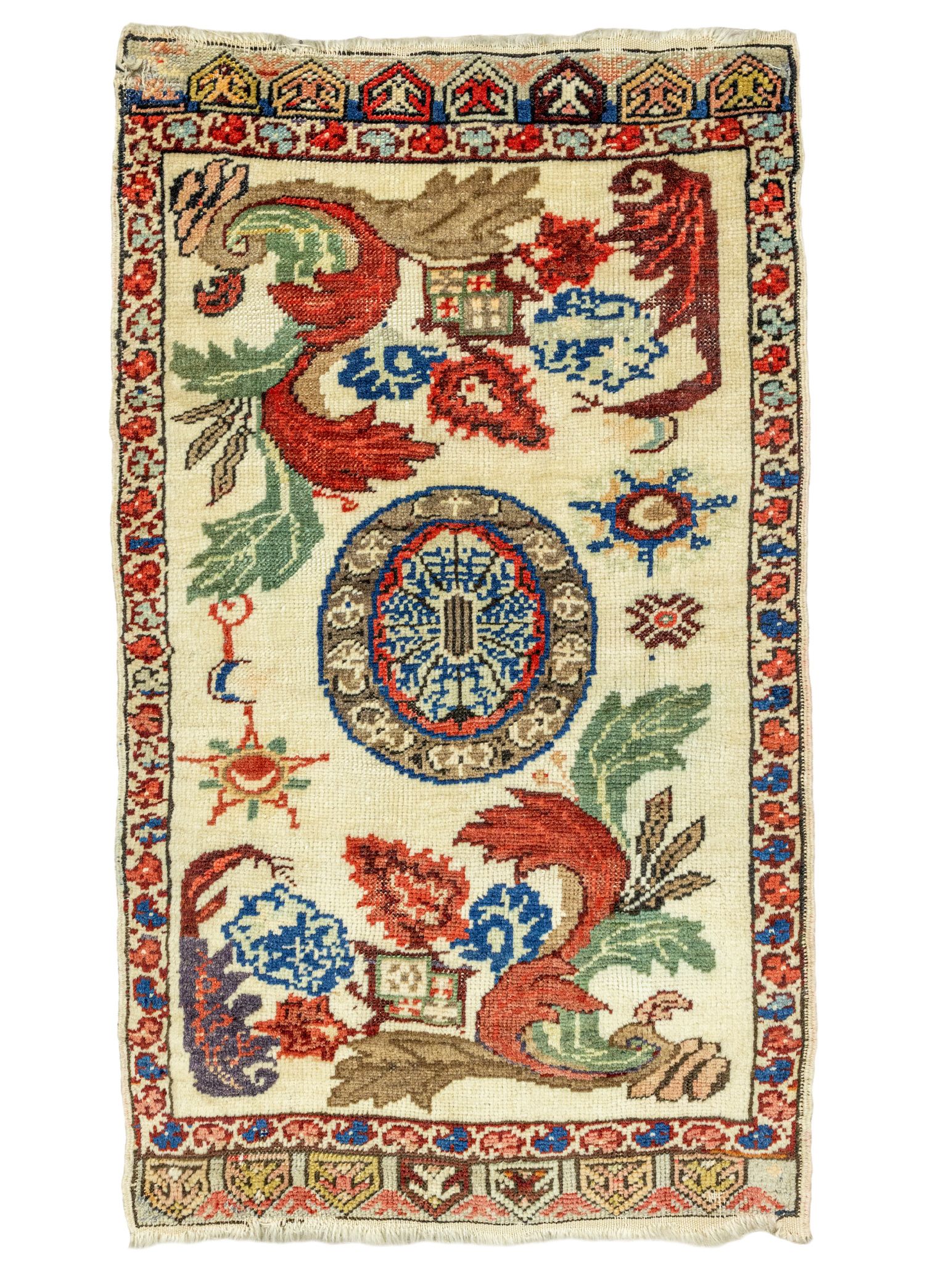 Konya, Ladik Hand-Woven Small Antique Rug