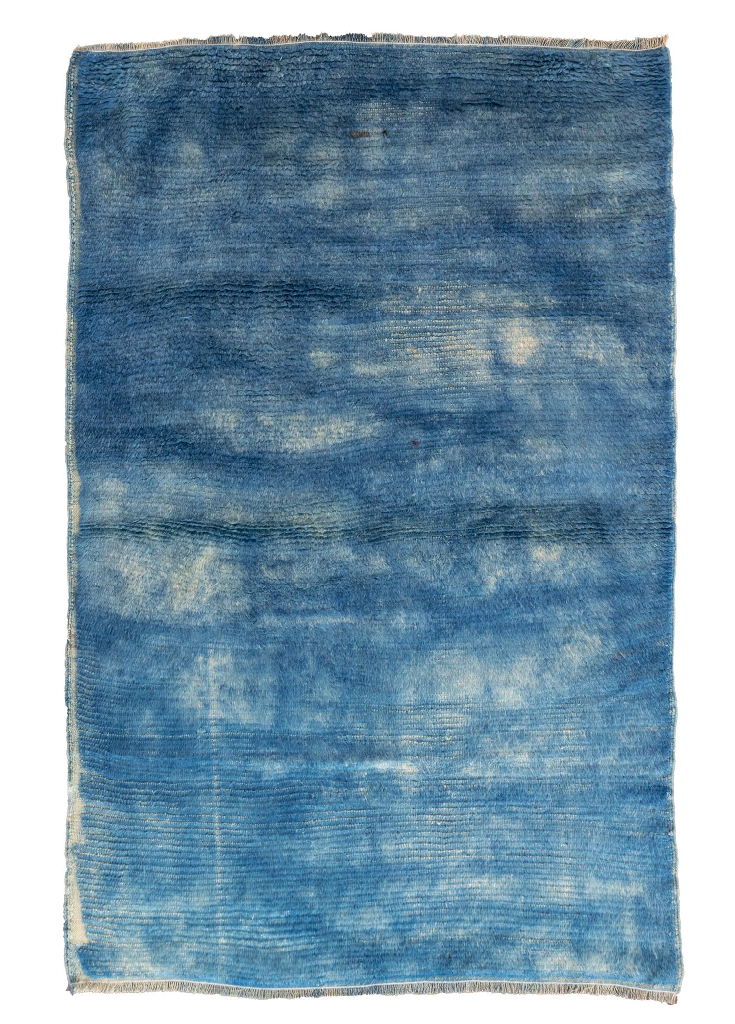 Bluish Mavi Abrajlı El Dokuma Tülü Halı 128x198 cm