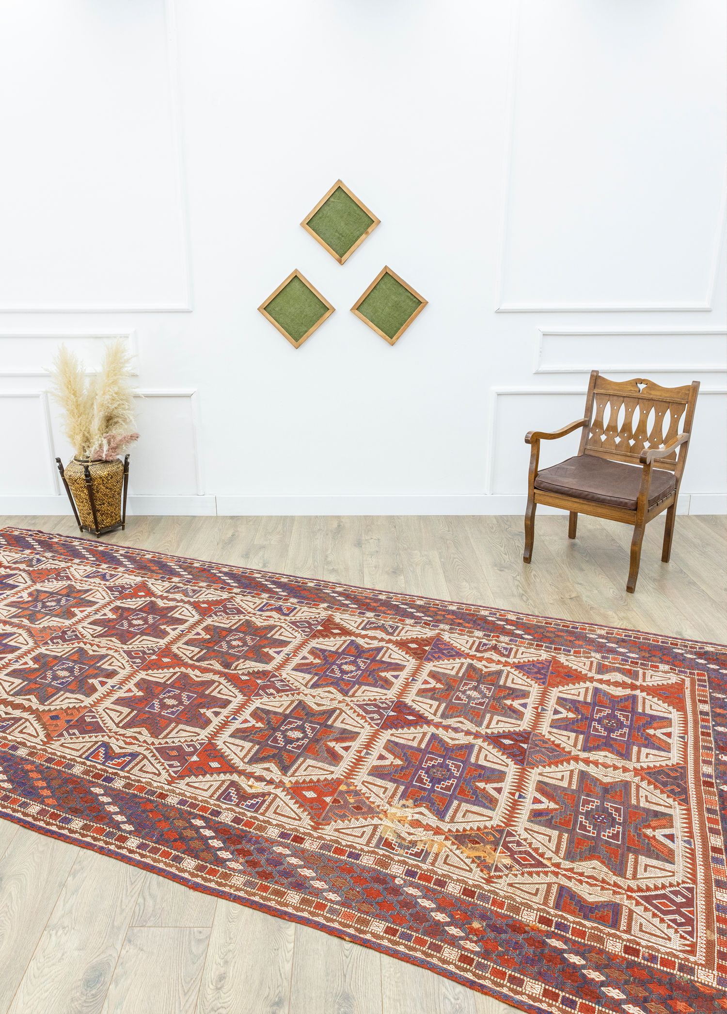 Konya, Handwoven Cicim Antique Kilim