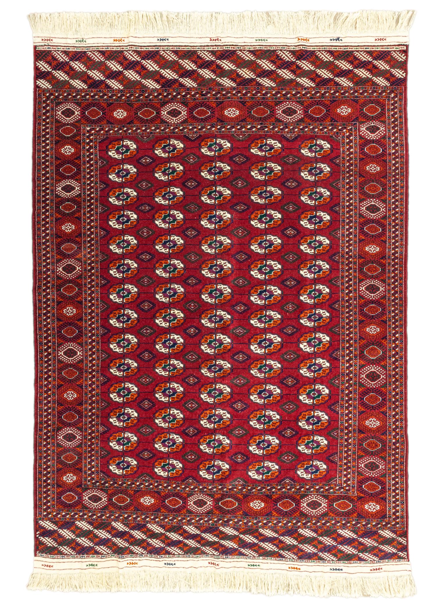 Ashgabat Traditional Turkmen Patterned Rug 196x282 cm