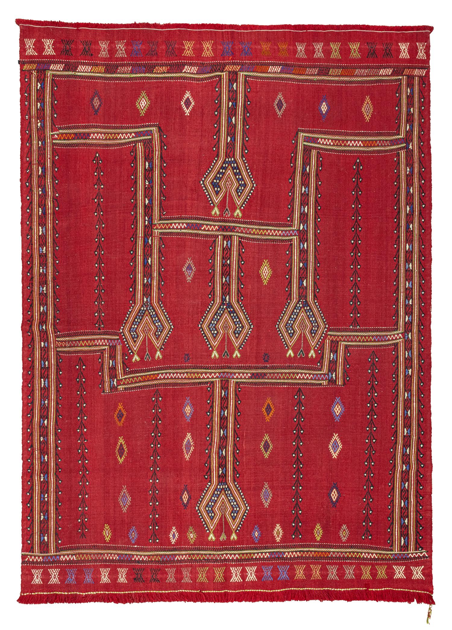 Birgos Anahtar Motifli Yün Kilim 164x225 cm